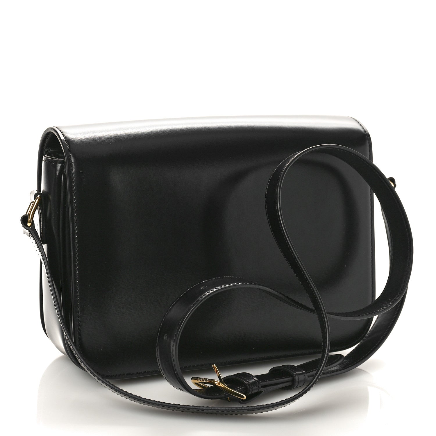 Celine Shiny Calfskin Medium Triomphe Black 2 of 8
