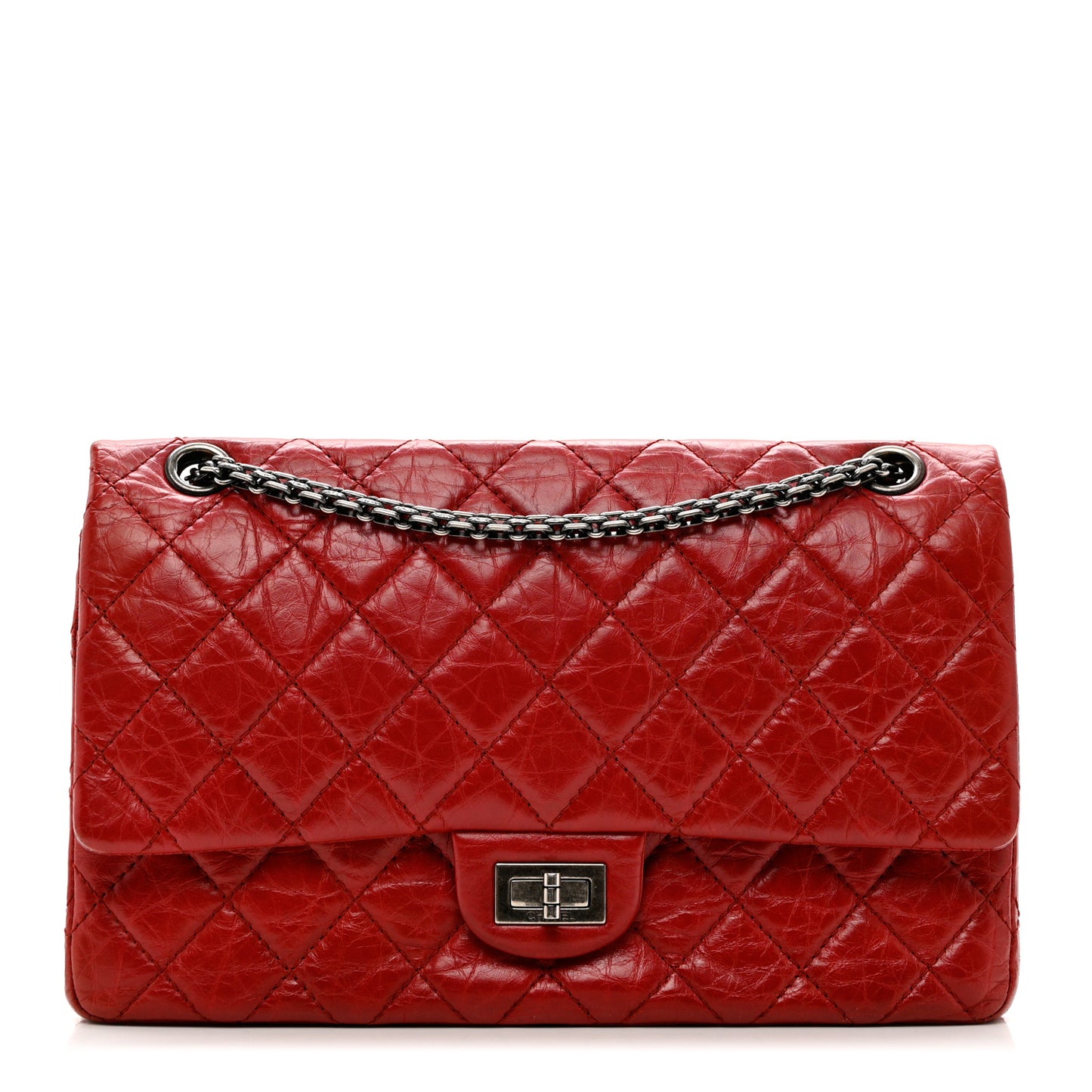 Aged Calfskin Quilted 2.55 Reissue 226 Flap Red