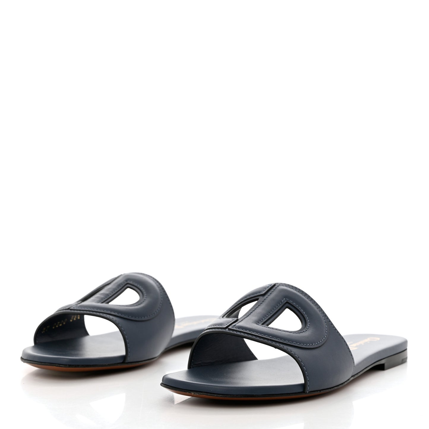 Calfskin D-Club Mule Sandal 36.5 Dark Denim