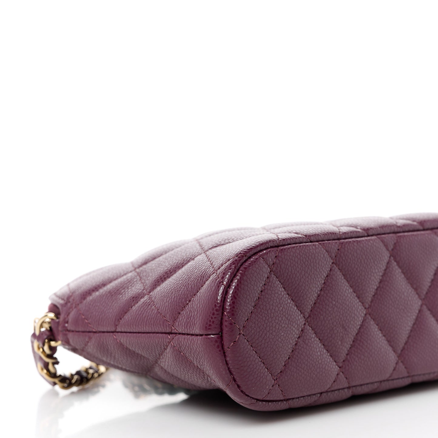 Caviar Quilted Classic Clutch With Chain Dark Burgundy