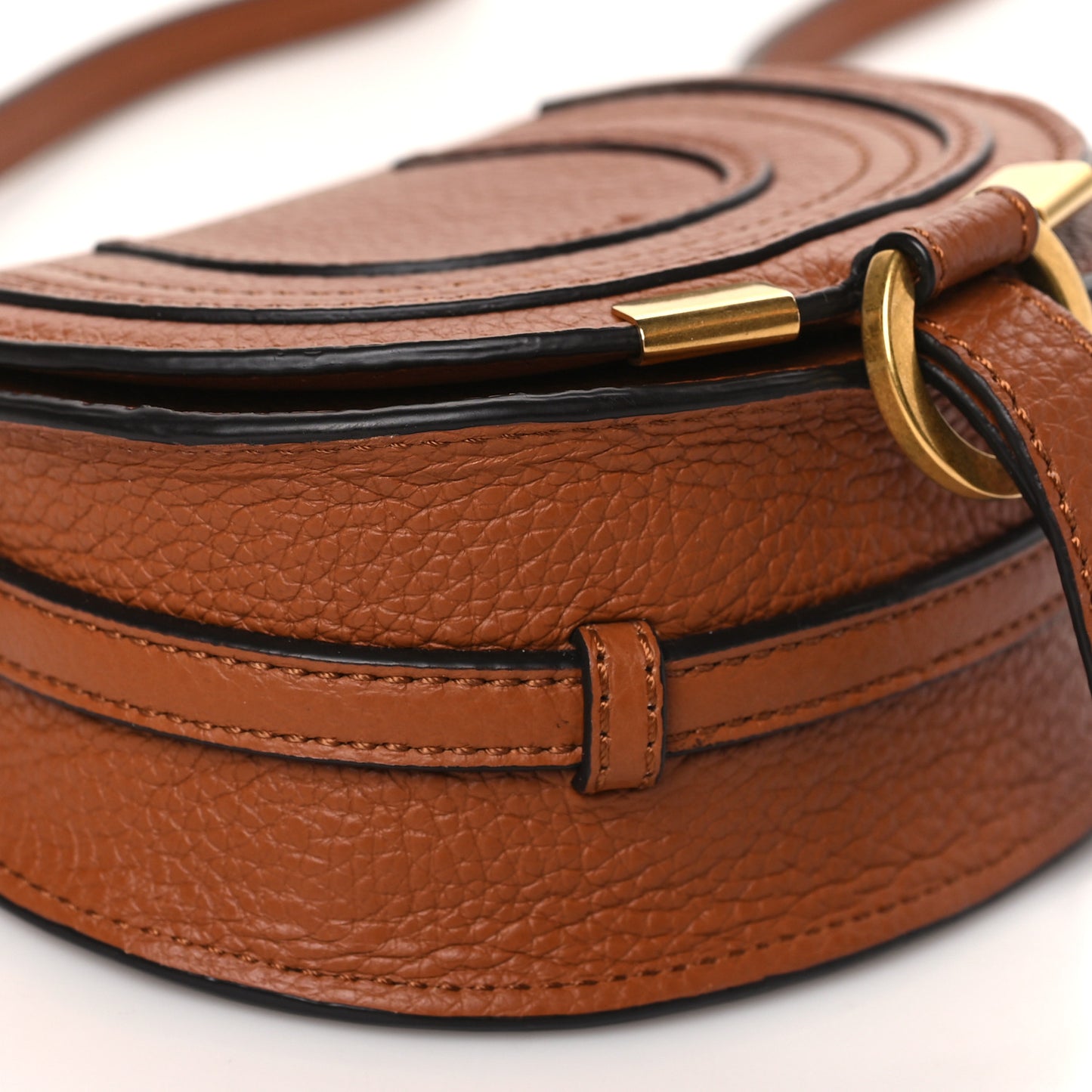 Calfskin Nano Marcie Saddle Bag Tan