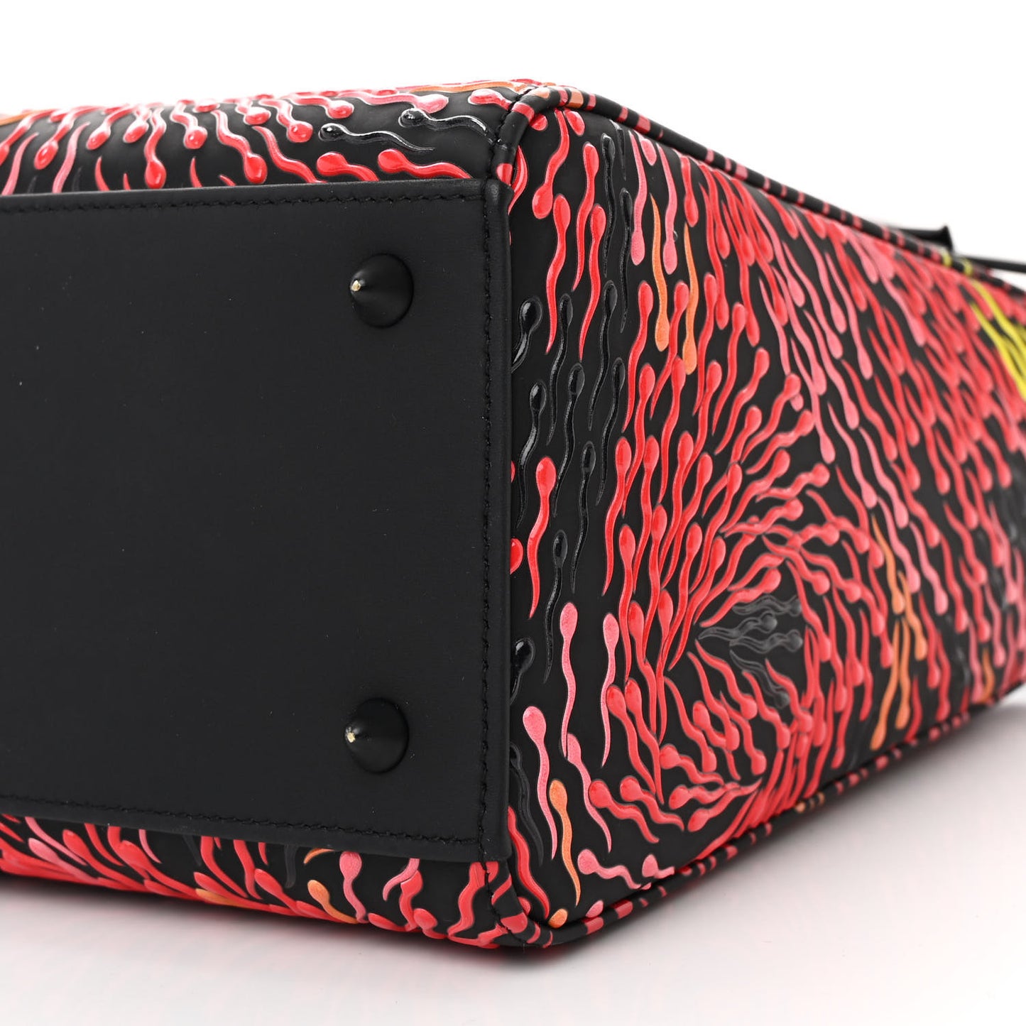 X BHARTI KHER Calfskin Embossed Matte Medium Lady Dior Art Black Multicolor