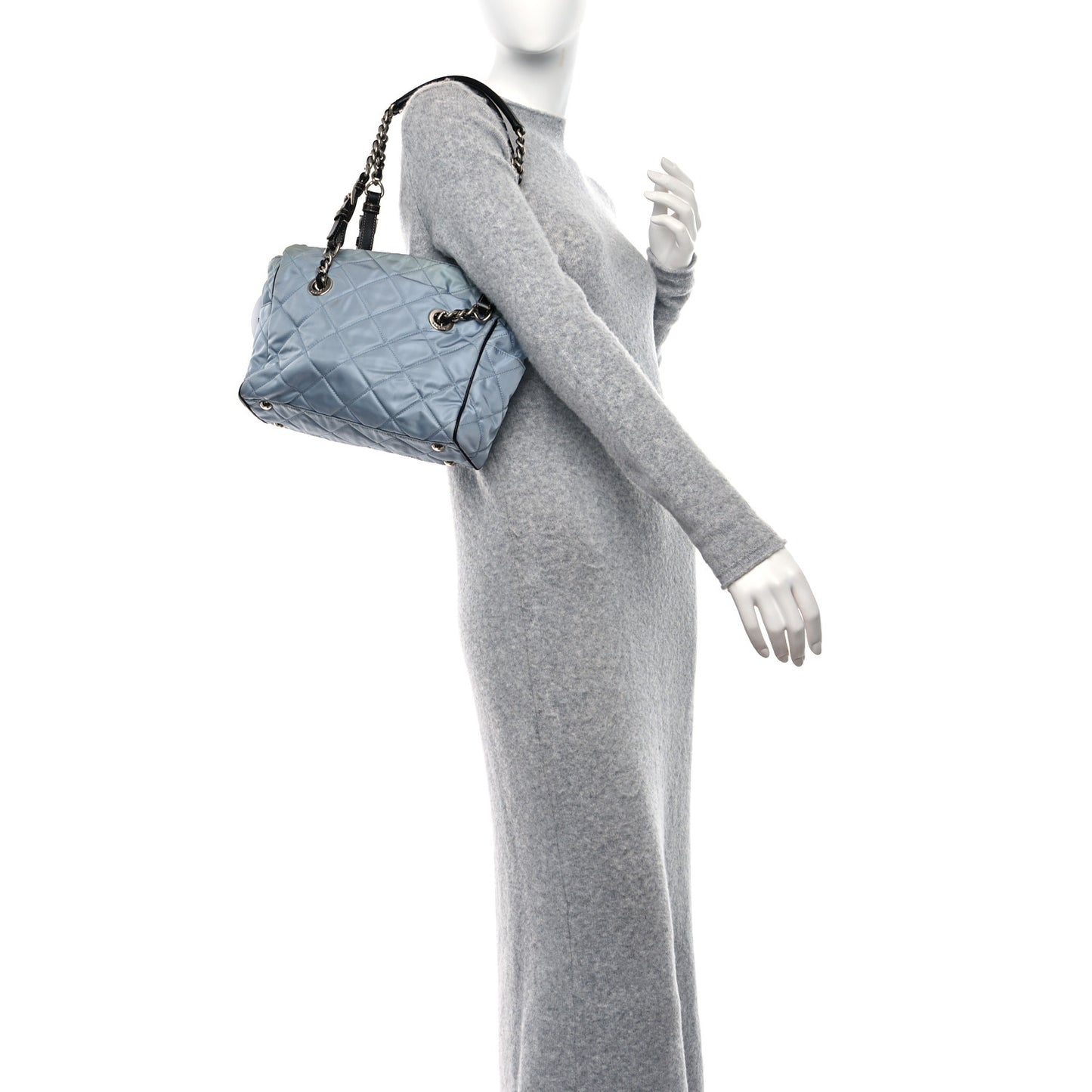 Nylon Tessuto Quilted Chain Shoulder Bag Astrale