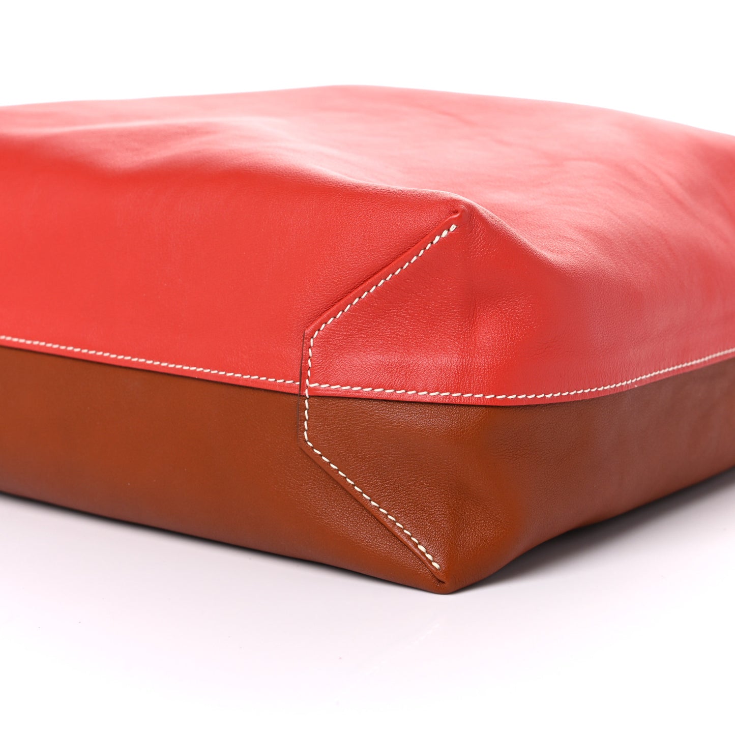 Veau Sikkim Swift Double Sens 30 Reversible Tote Gold Rose Azalee Rouge Casaque Brique