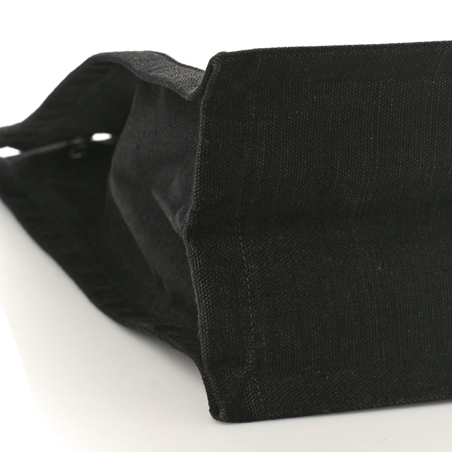Linen Calfskin Rive Gauche North South Tote White Black