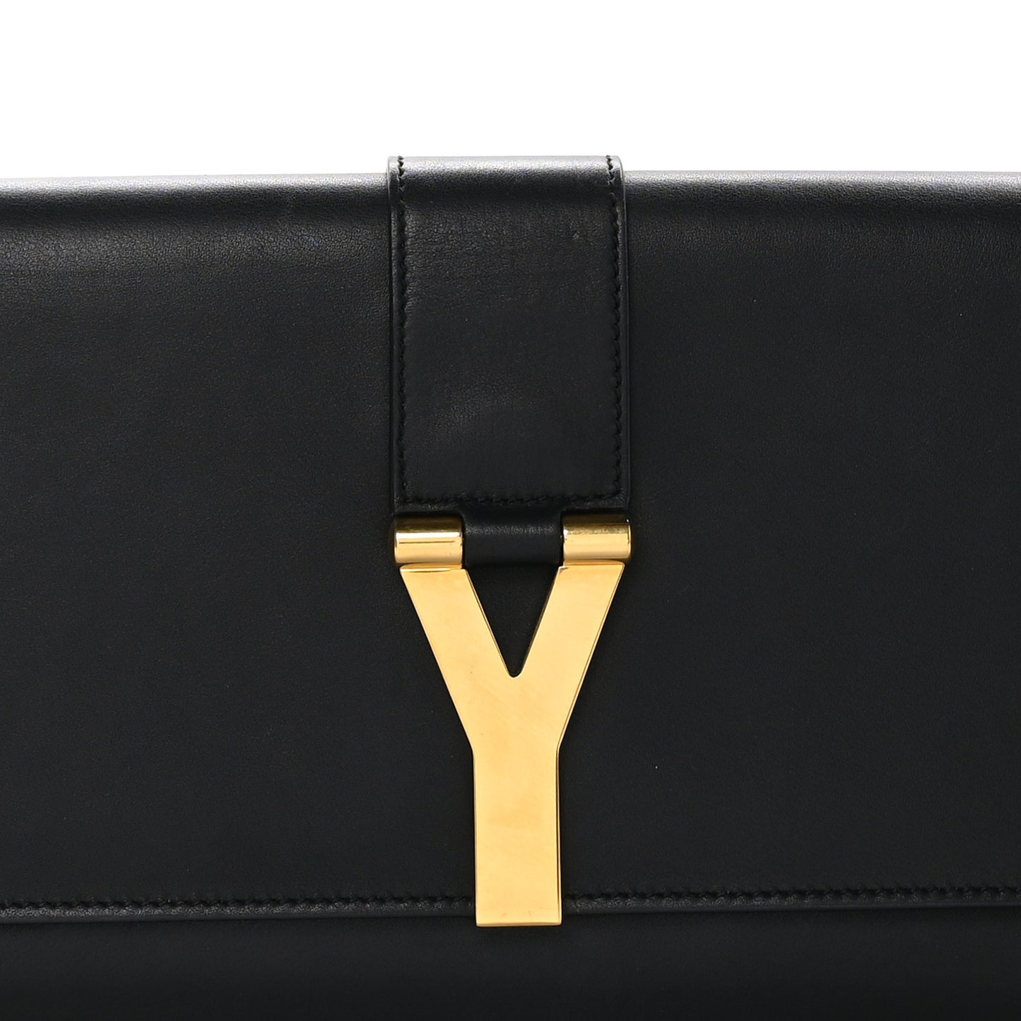 SAINT LAURENT Calfskin Classic Y Ligne Clutch Black