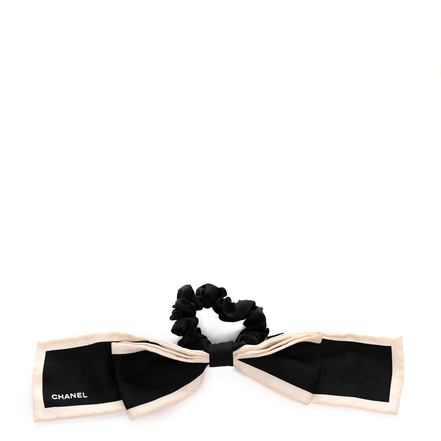 Silk Hair Tie Black Ivory