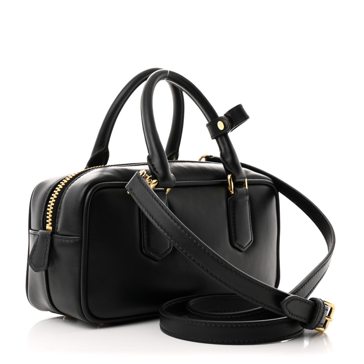 Calfskin Regular Arcadie Top Handle Bag Black