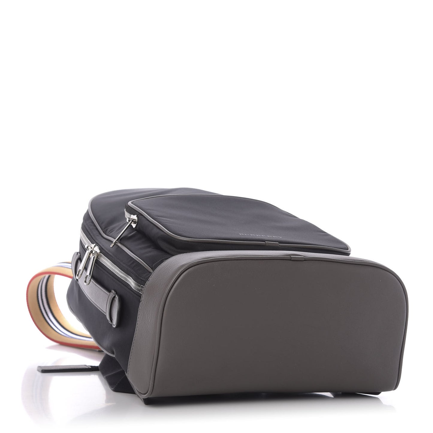 Nylon Calfskin Icon Stripe Backpack Black