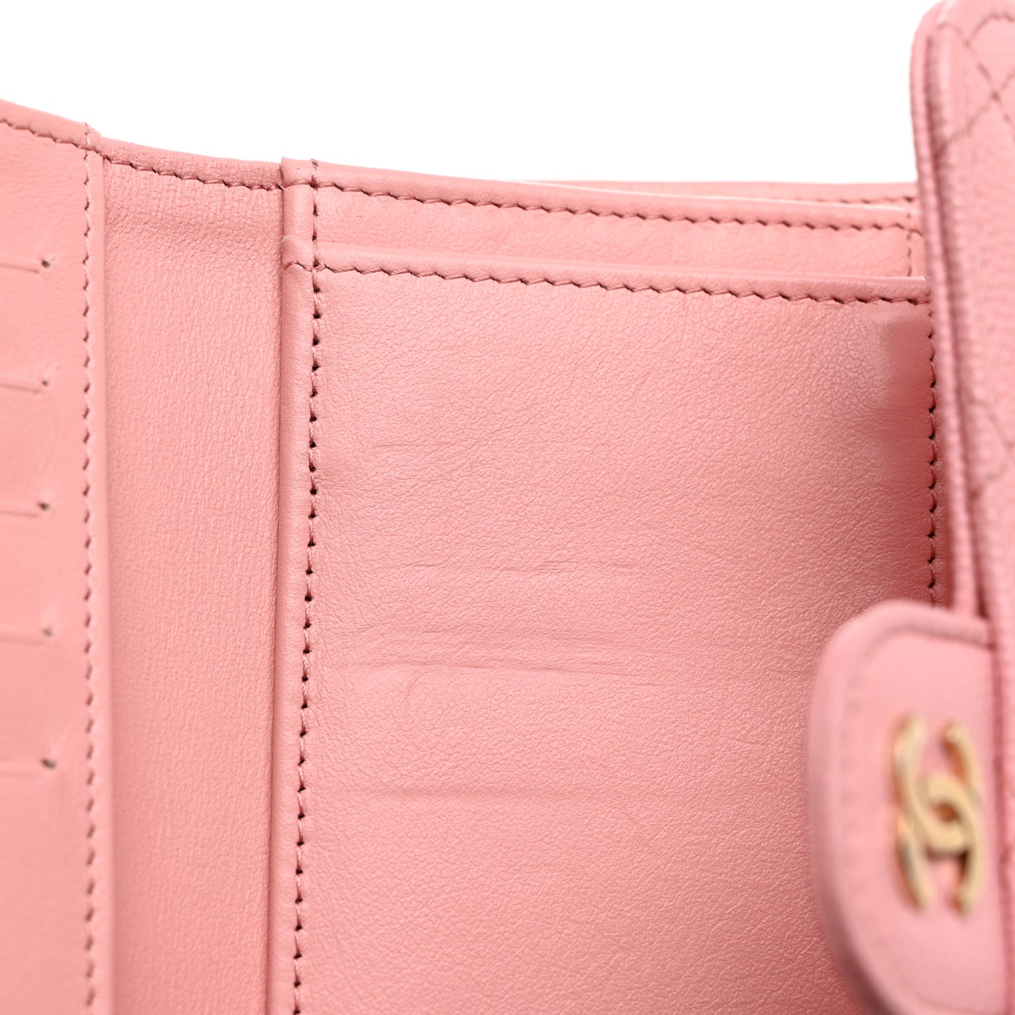 Caviar Quilted Medium Flap Wallet Light Pink