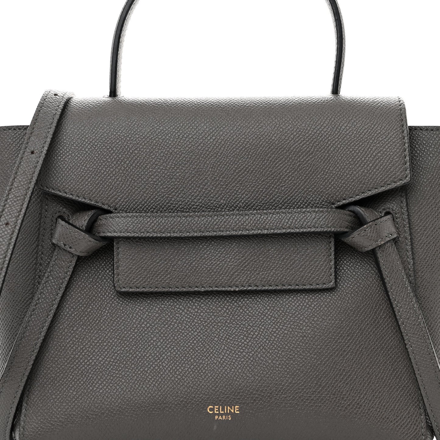 Grained Calfskin Nano Belt Bag Grey