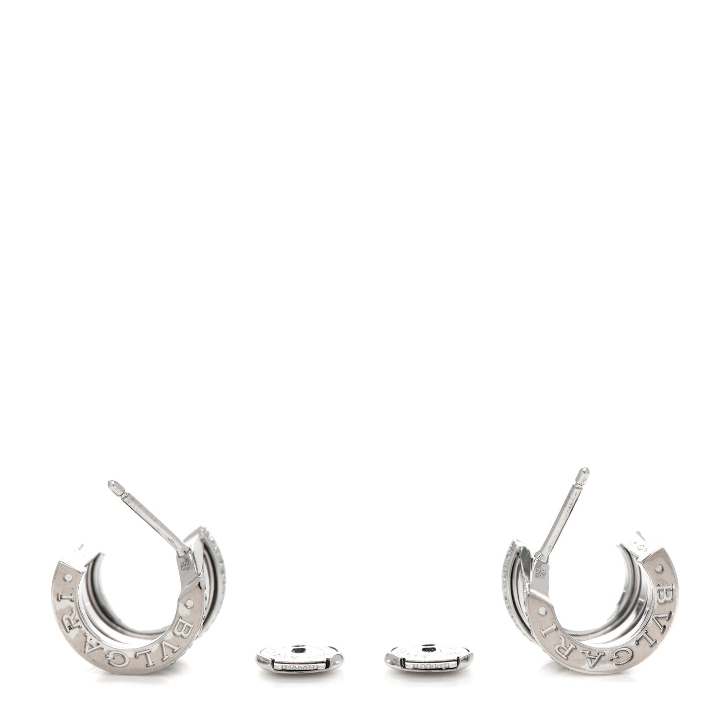 18K White Gold Diamond B.Zero1 Hoop Earrings