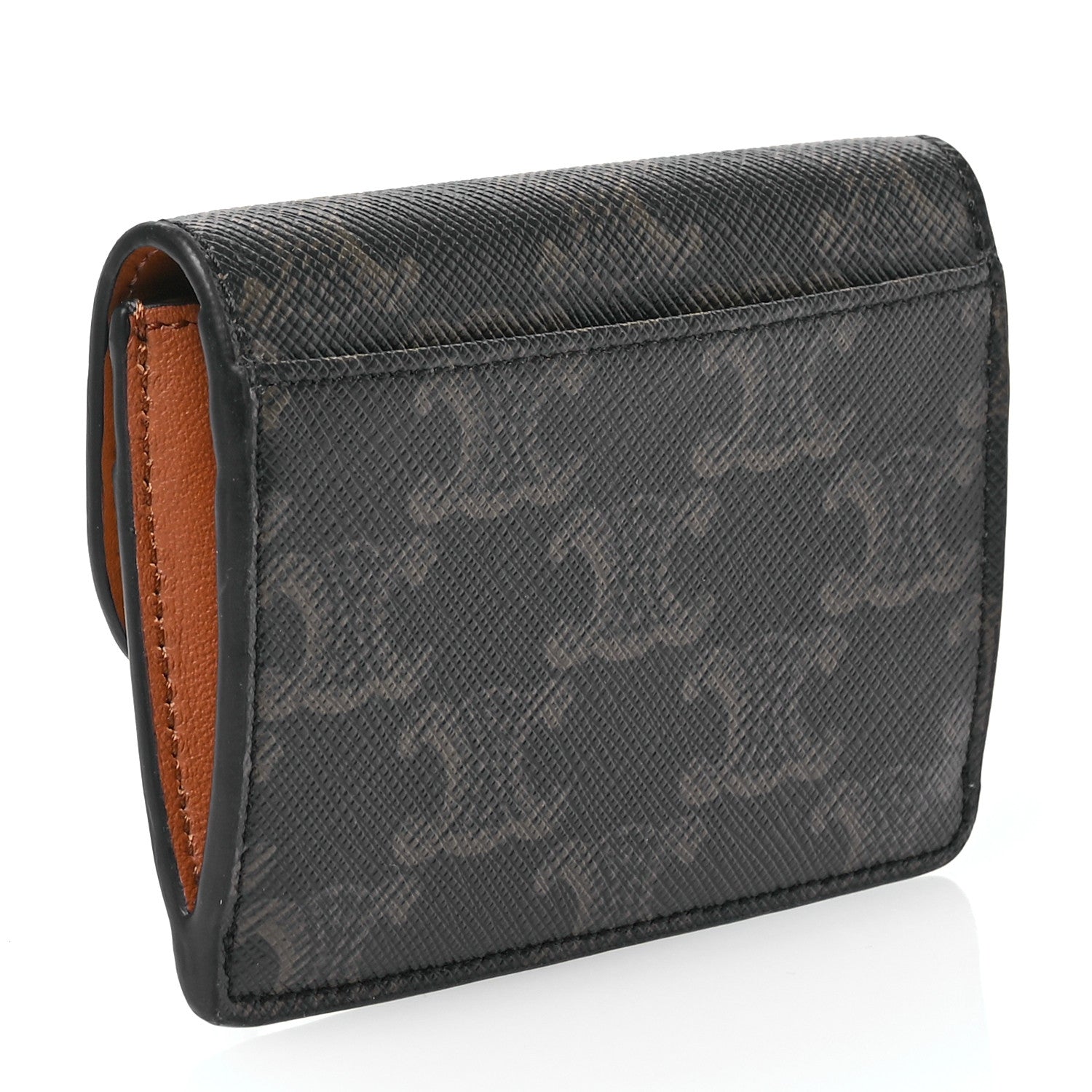 Celine Triomphe Canvas Calfskin Flap Card Holder Tan 3 of 9