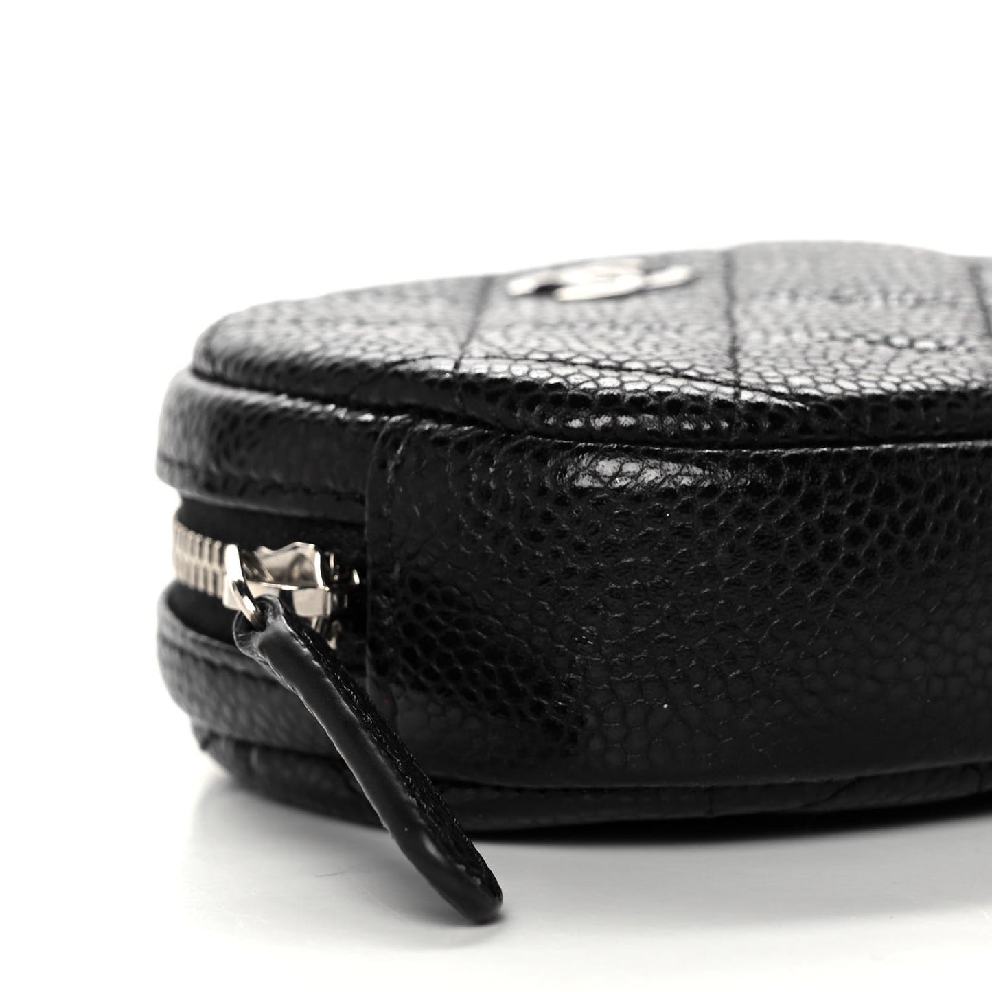 Caviar Quilted Zip Around Classic Coin Purse Black
