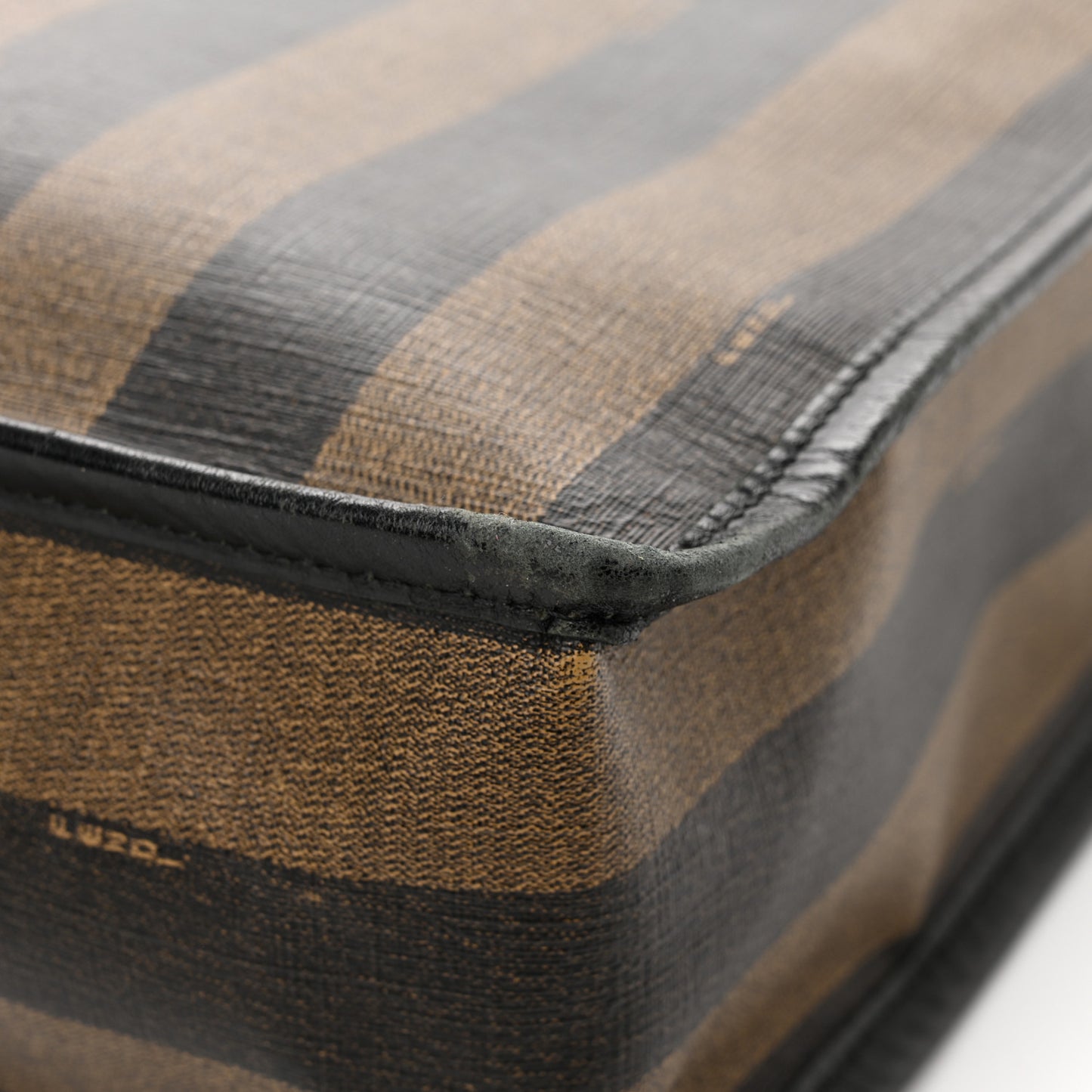 Calfskin Coated Canvas Pequin Tote Tobacco