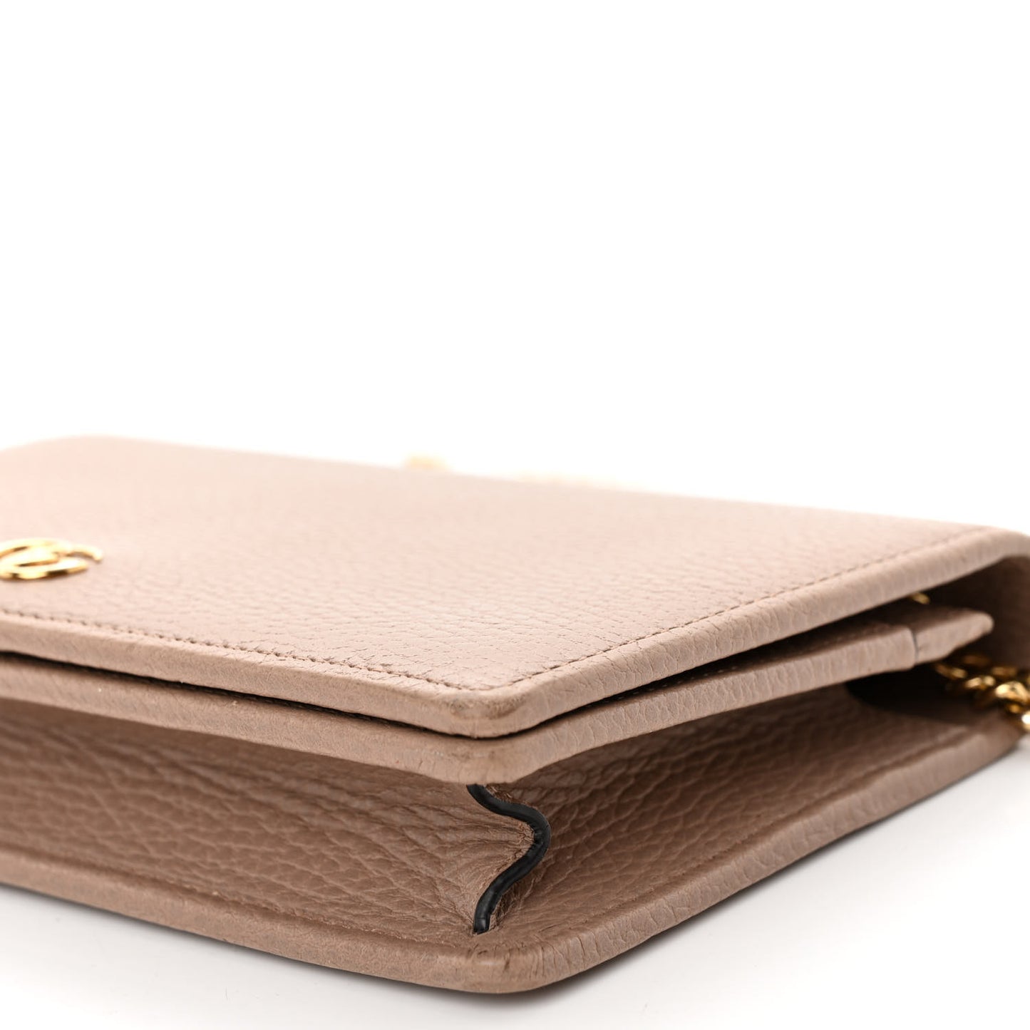Calfskin Mini GG Marmont Chain Wallet Porcelain Rose