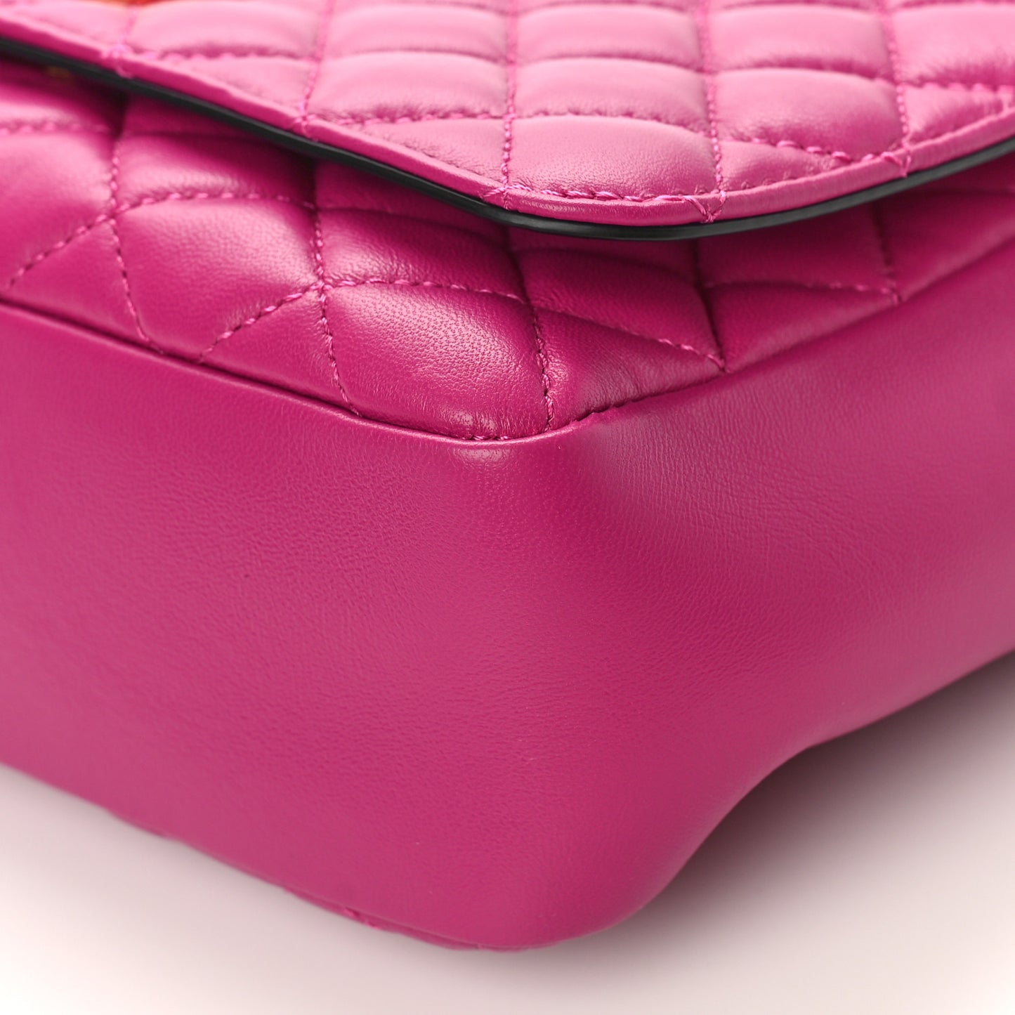 Nappa Quilted Medusa Chain Crossbody Pink