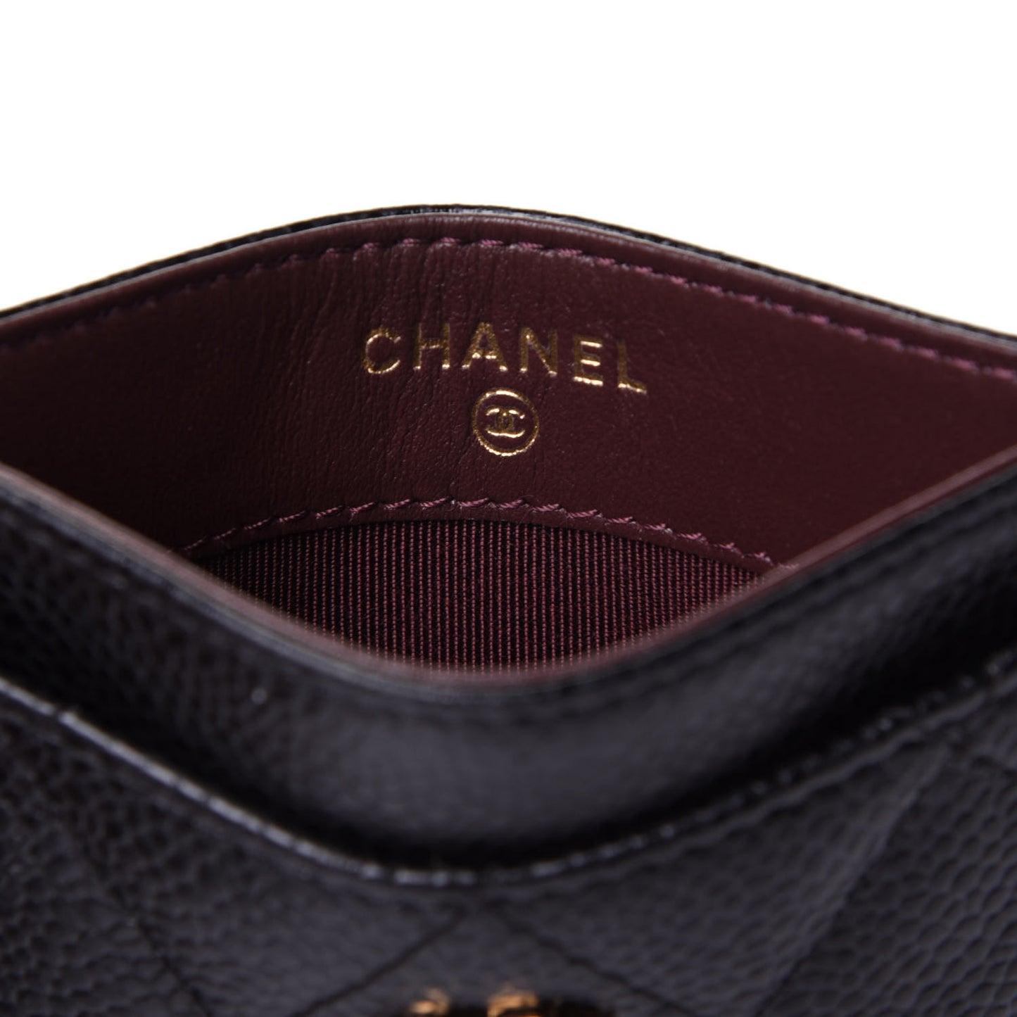 Caviar Quilted Card Holder Black