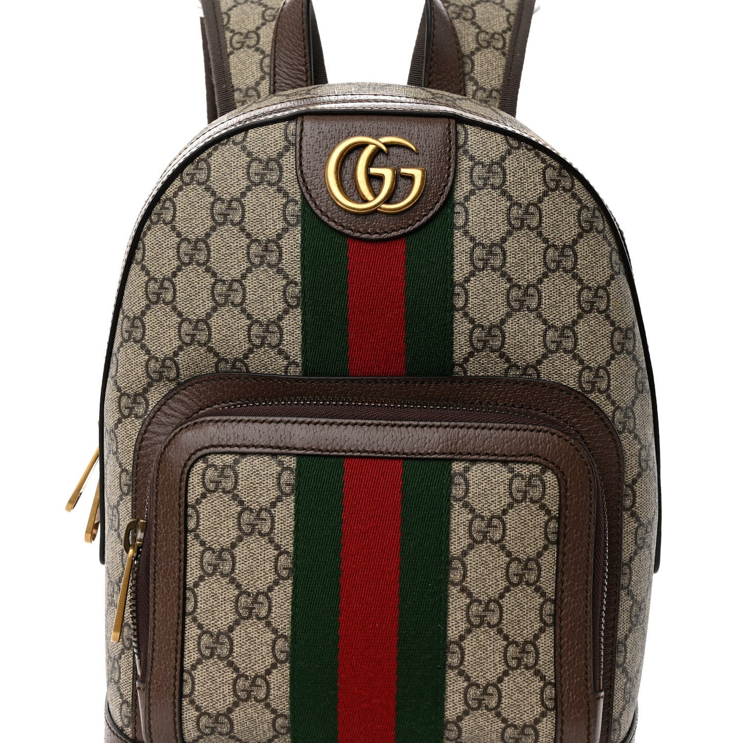 GG Supreme Monogram Calfskin Web Small Ophidia Day Backpack Beige Ebony New Acero