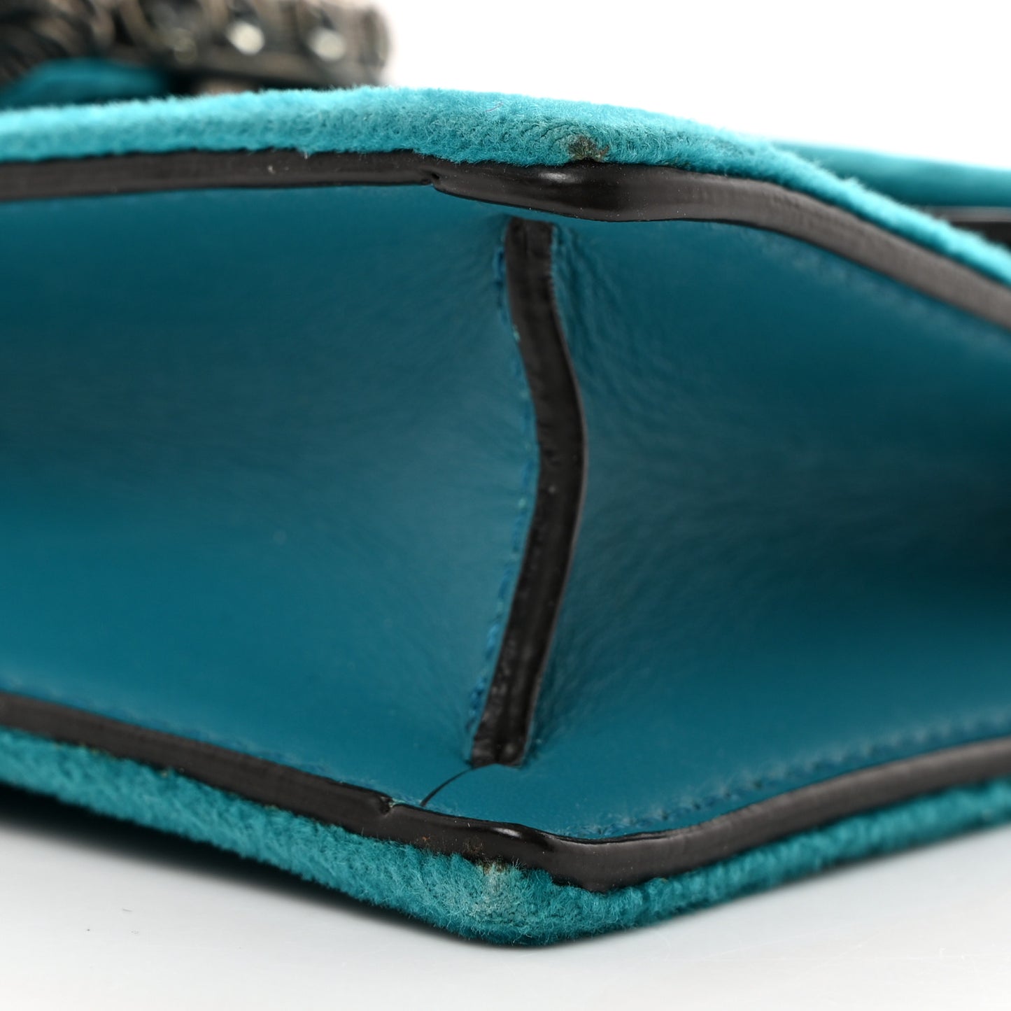 Velvet Super Mini Dionysus Shoulder Bag Pavone Cyan