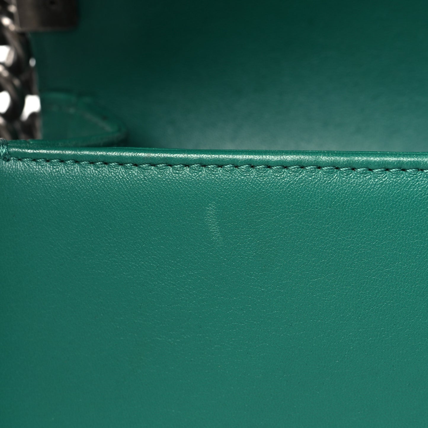Lambskin Quilted Small Boy Flap Green