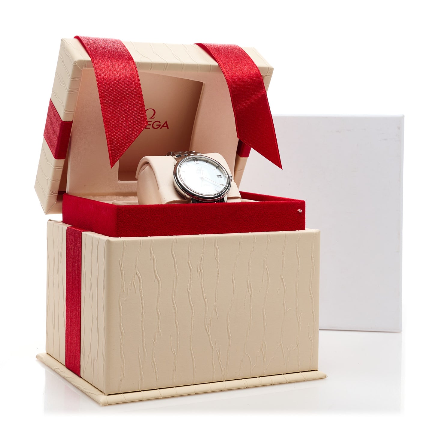 Stainless Steel Mother of Pearl 32mm De Ville Prestige Co-Axial Automatic Watch 424.10.33.20.05.001