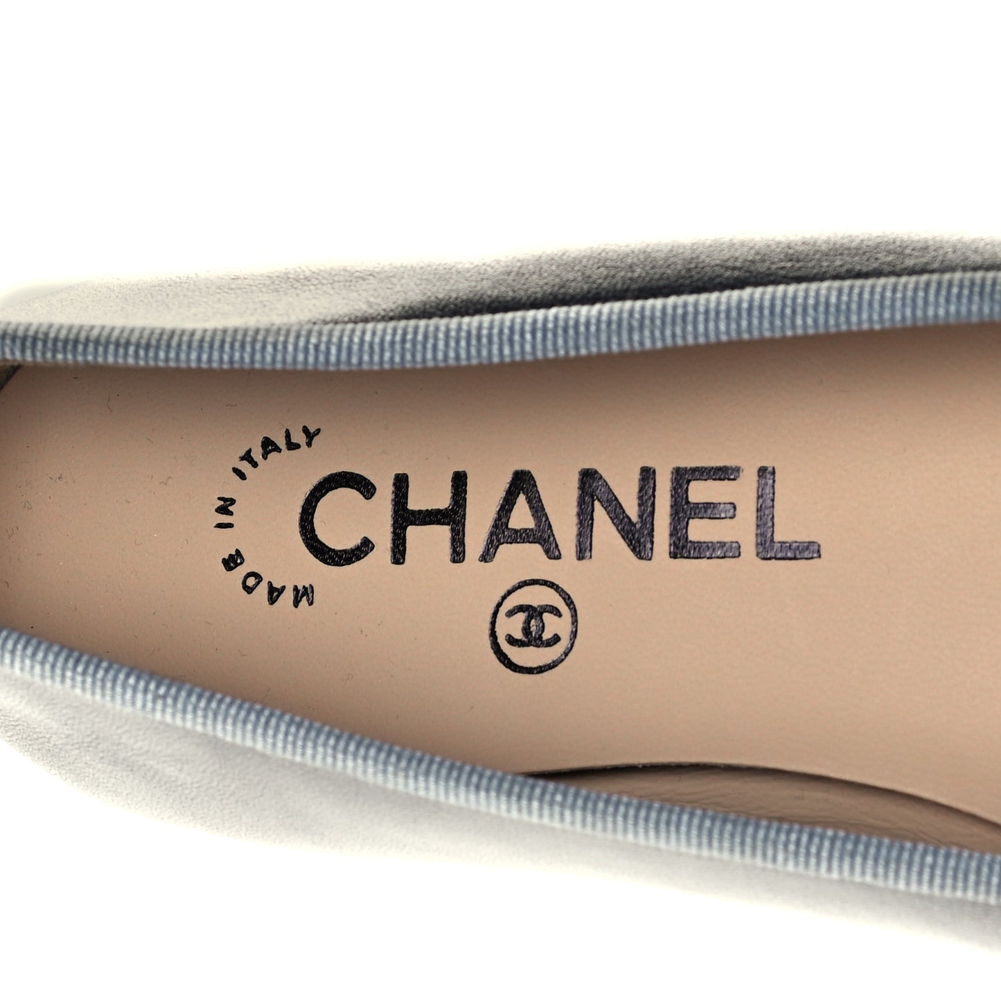 Metallic Lambskin CC Cap Toe Ballerina Flats 37 Silver