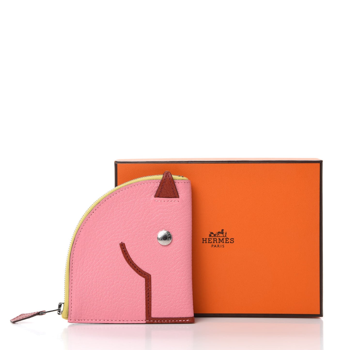 Chevre Mysore Paddock Change Purse Rose Confetti Brique