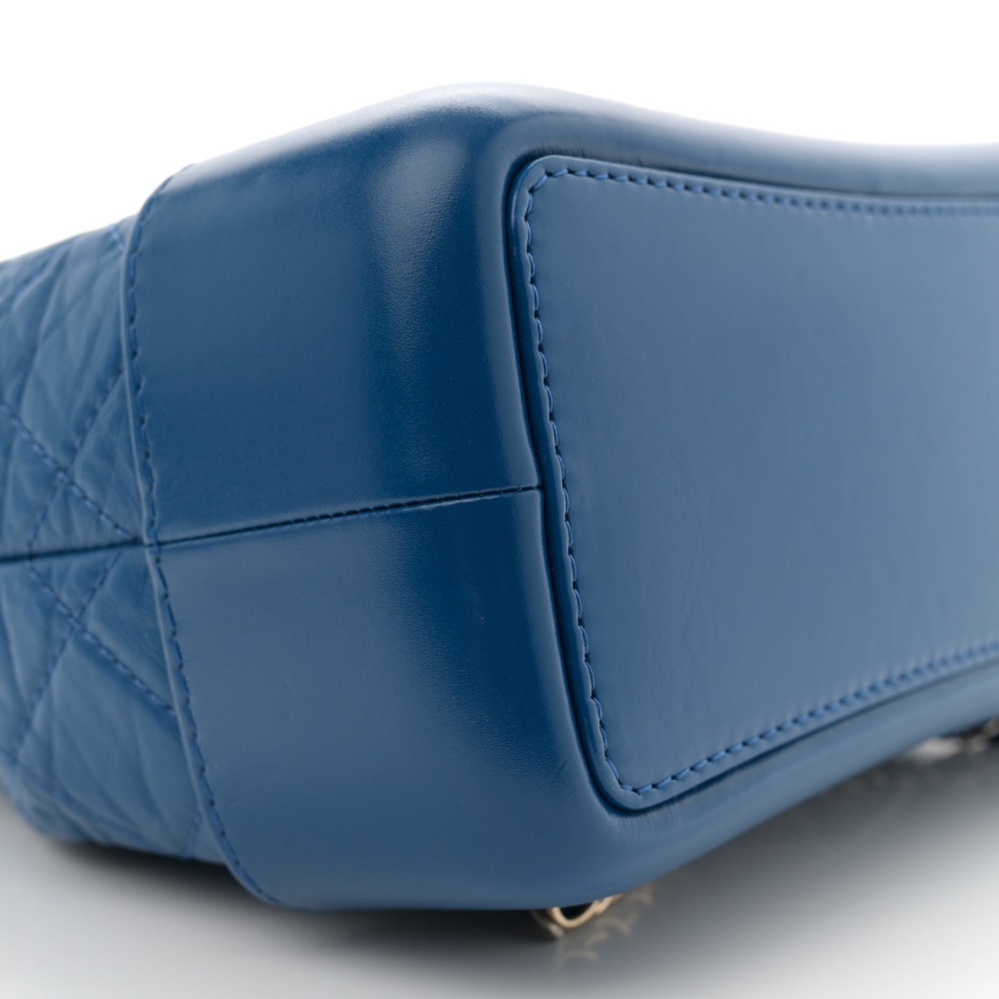 Aged Calfskin Quilted Gabrielle Backpack Blue