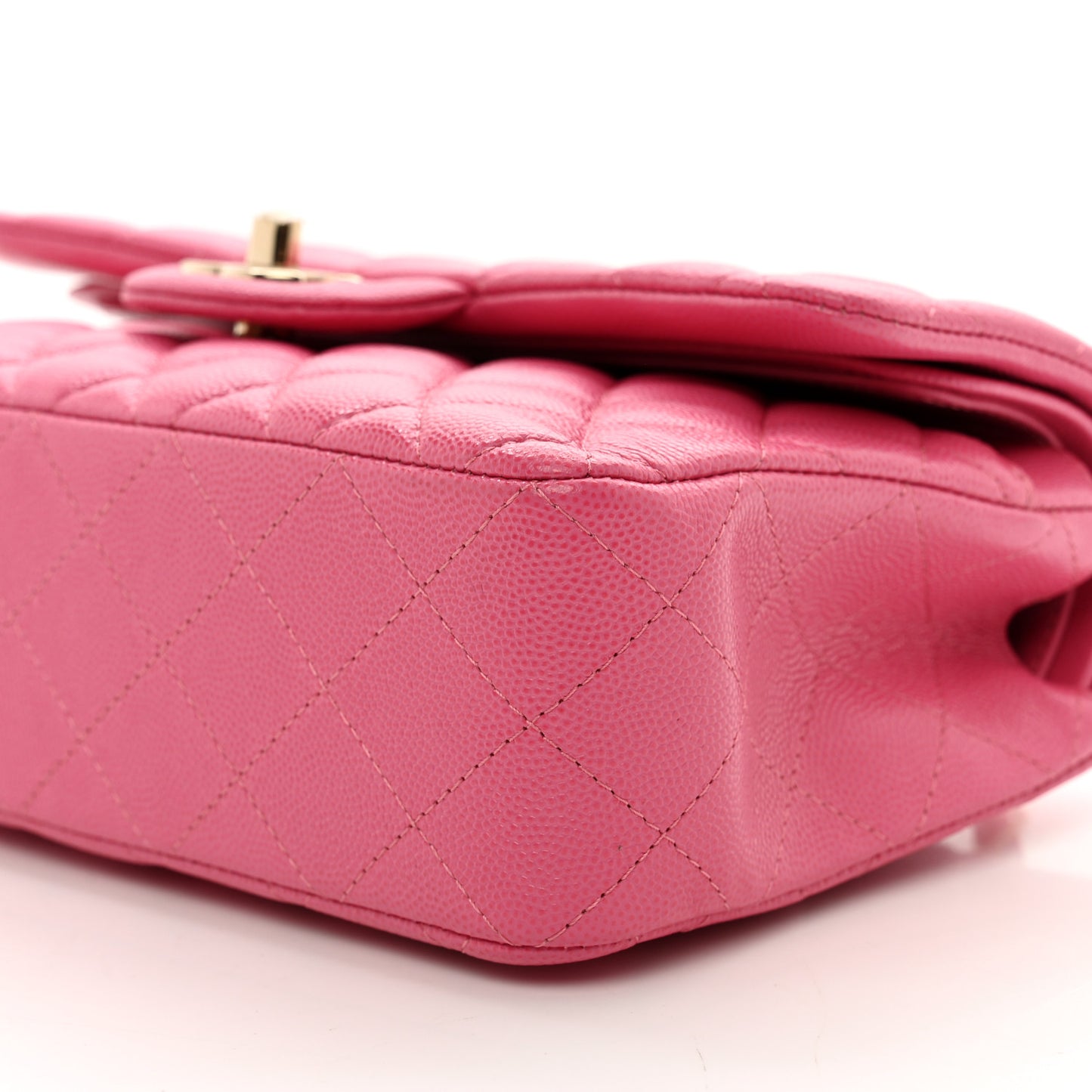 Caviar Quilted Small Double Flap Pink