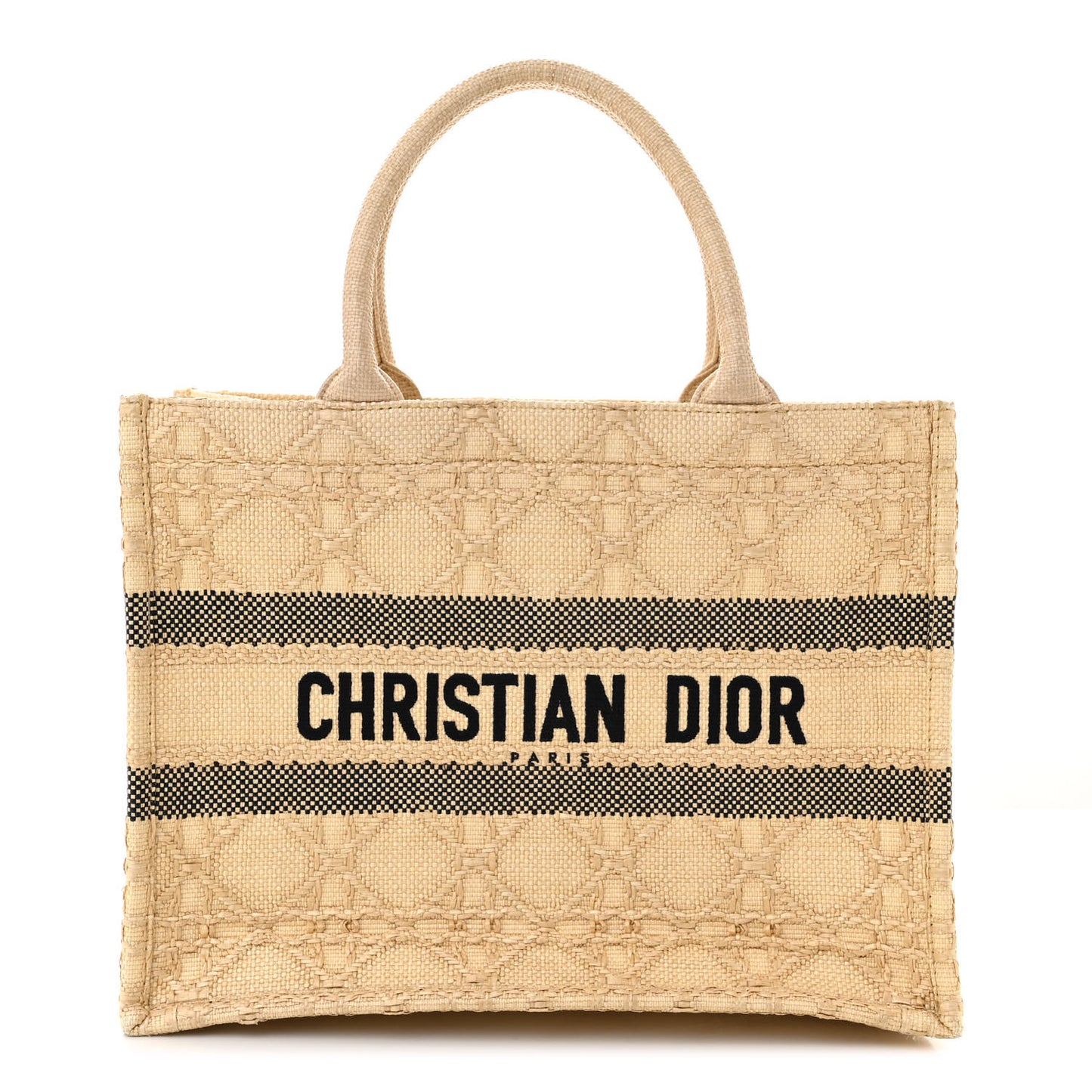 Raffia Cannage Medium Book Tote Natural