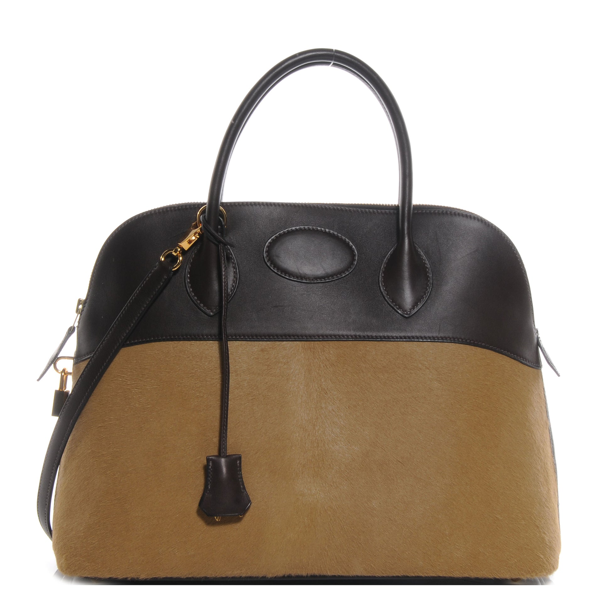 Hermes Pony Hair Bolide 35 Tabac Camel and Ebene 1 of 8