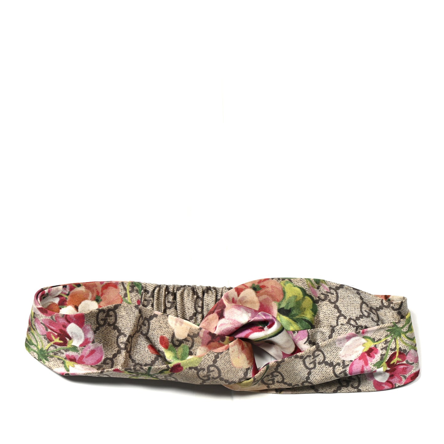 Silk Monogram Blooms Print Headband Antique Rose