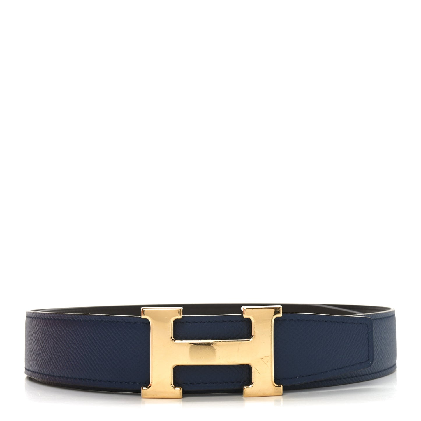 Epsom 32mm H Belt 90 36 Blue Nuit Chocolate