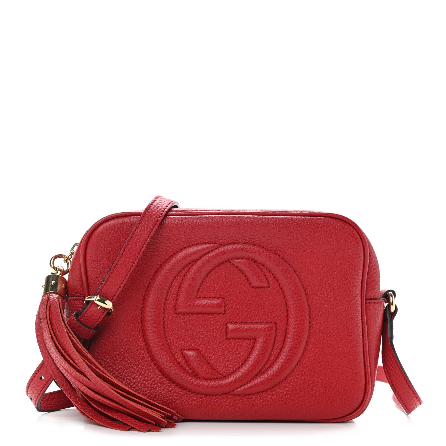 Gucci Pebbled Calfskin Small Soho Disco Bag Tabasco Red 1 of 17