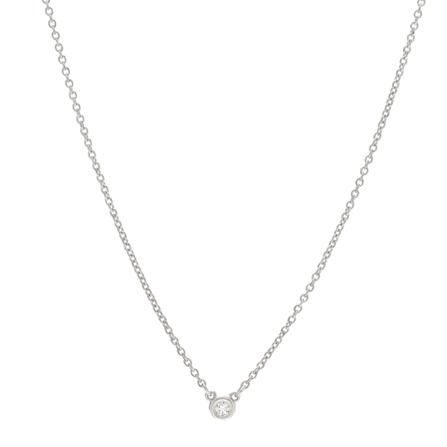 Sterling Silver Diamond .03ct Elsa Peretti Diamonds by the Yard Pendant Necklace