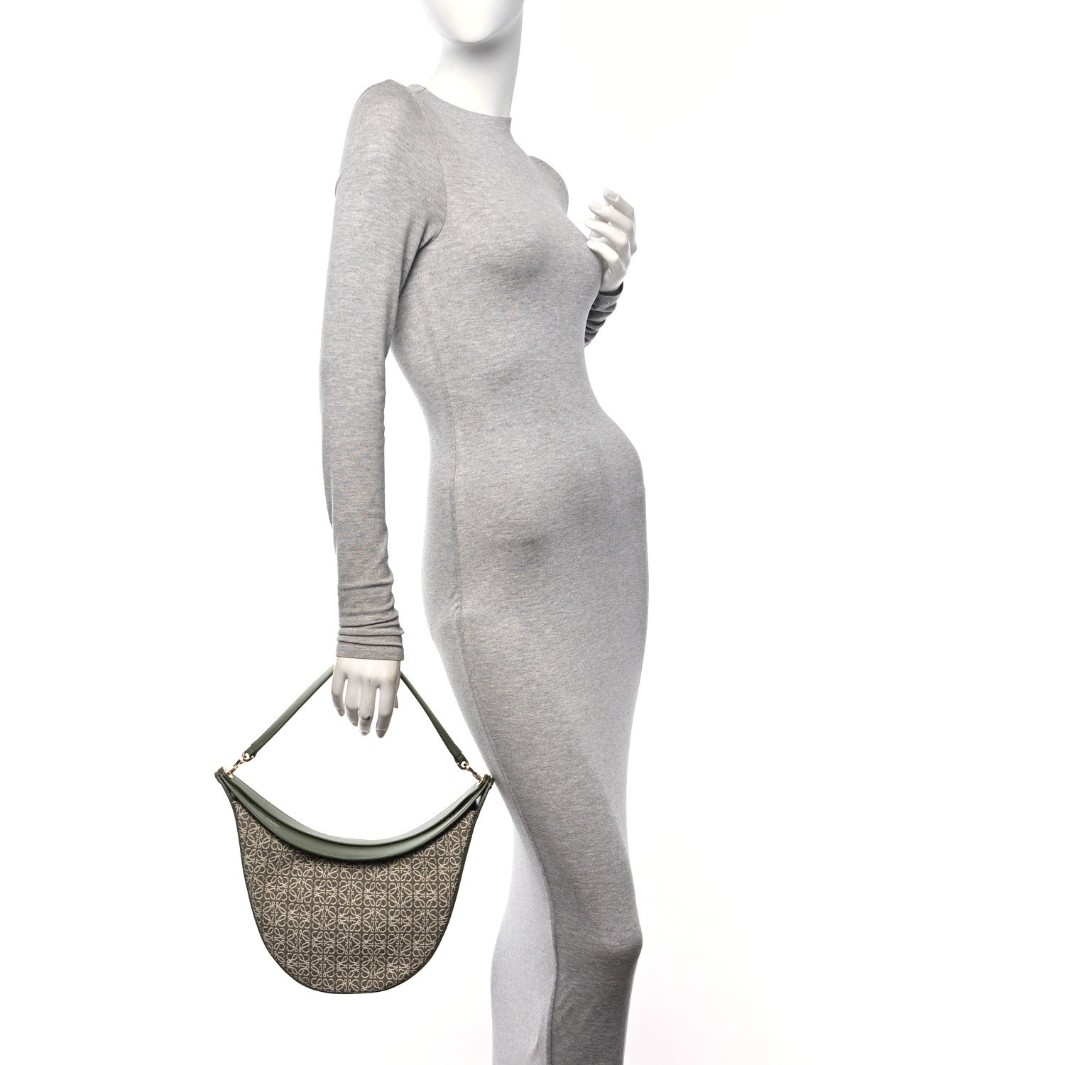 Loewe Jacquard Anagram Calfskin Luna Bag Avocado 3 of 9