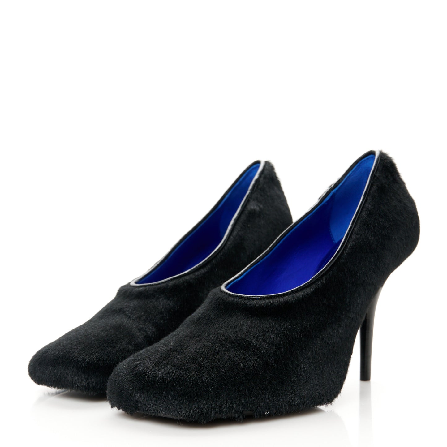 Shearling Show Stiletto Pumps 40 Black