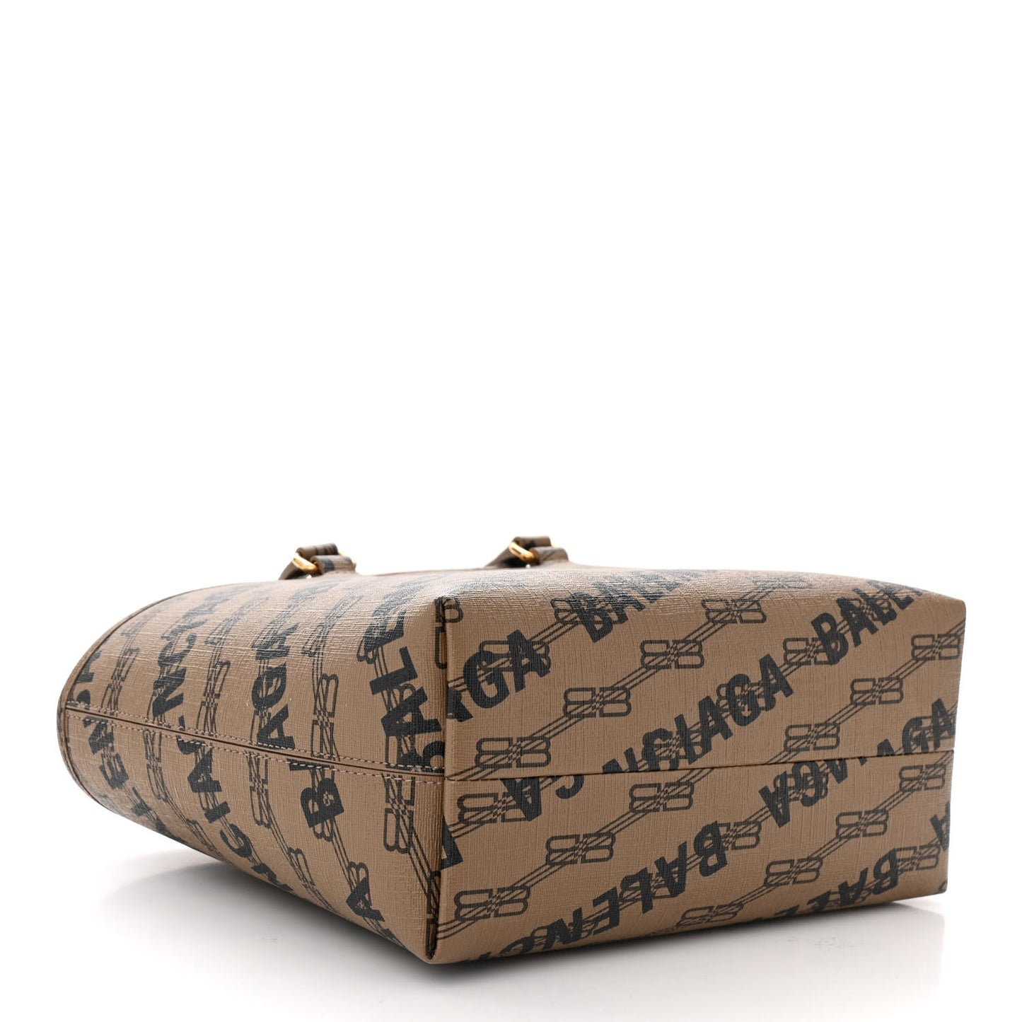 Coated Canvas BB Monogram Small Signature East West Shopper Bag Beige Brown