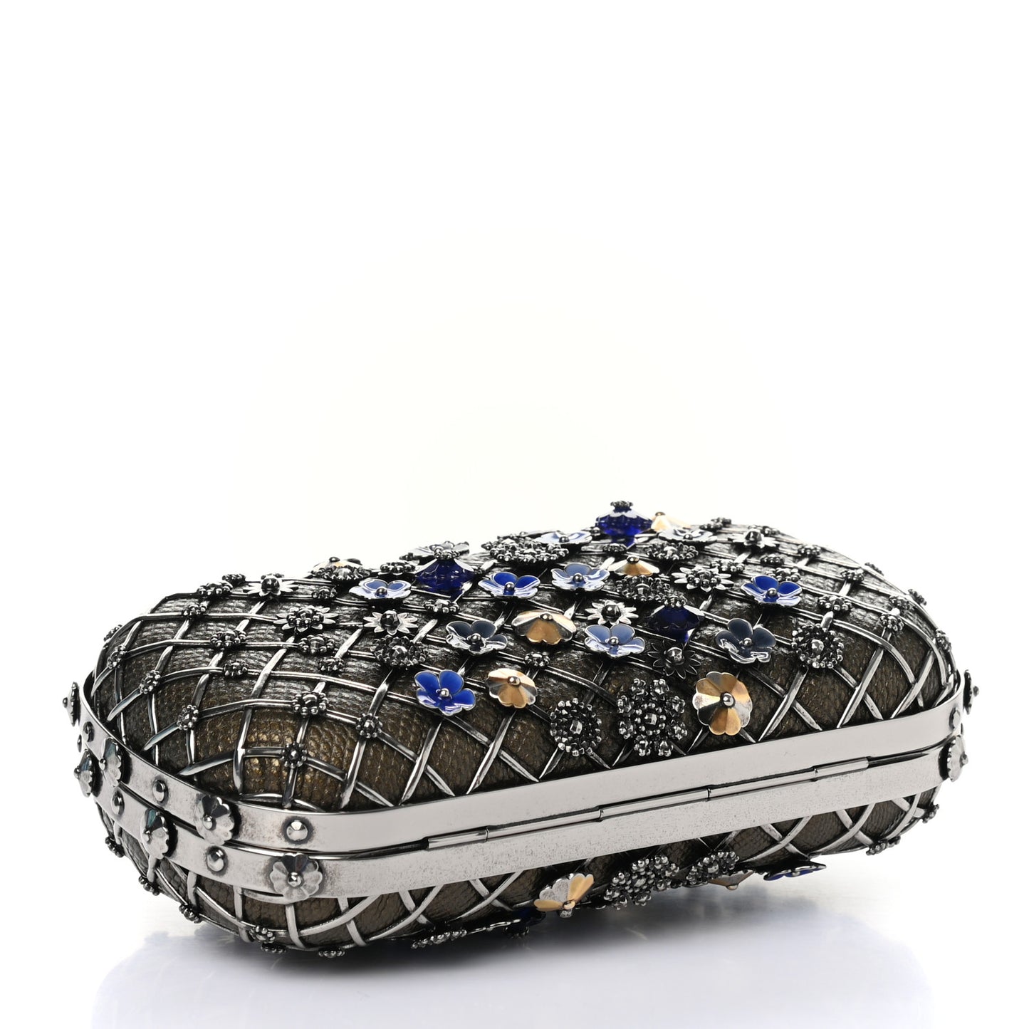 Karung Metal Embellished Knot Clutch Antique Brass