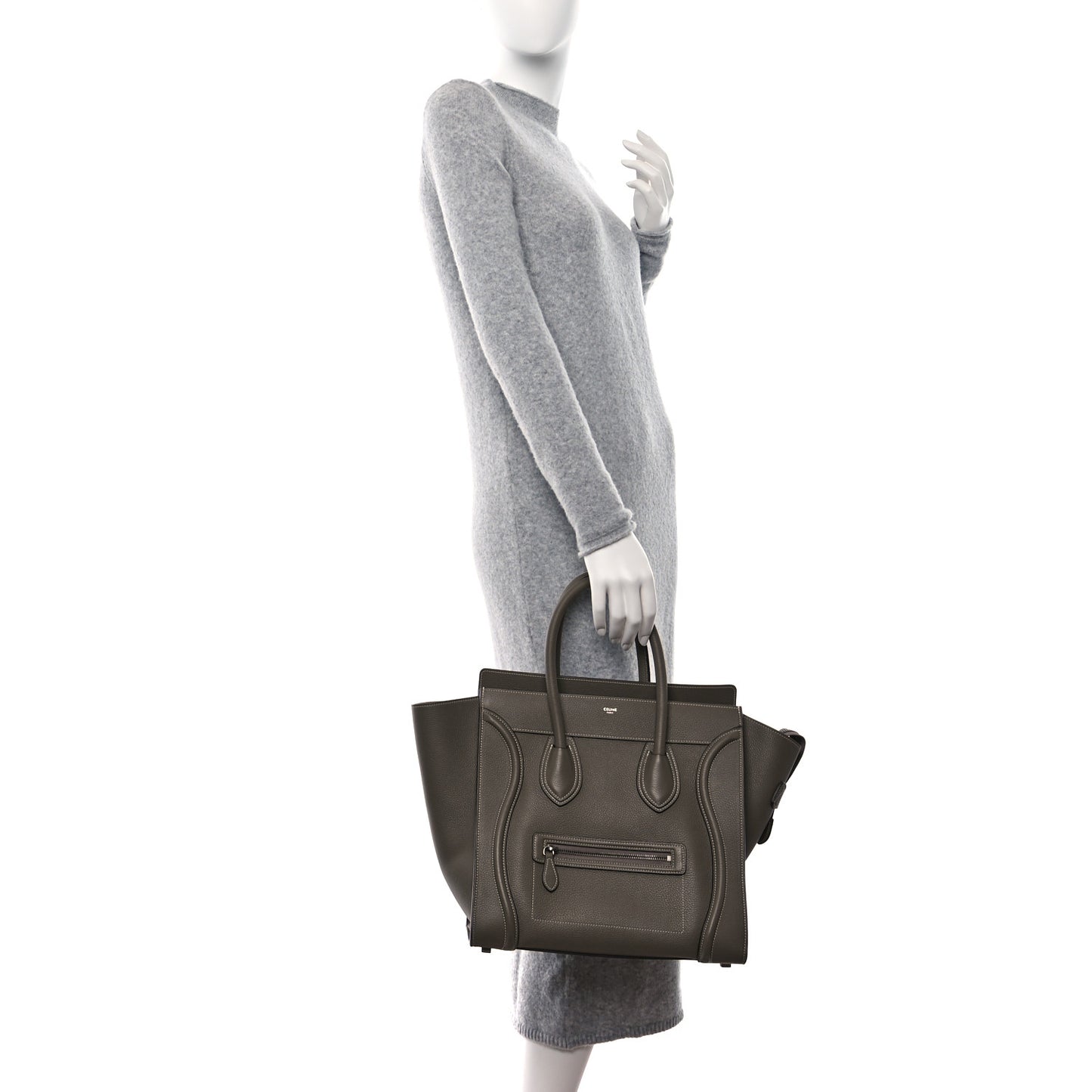 Drummed Calfskin Mini Luggage Souris