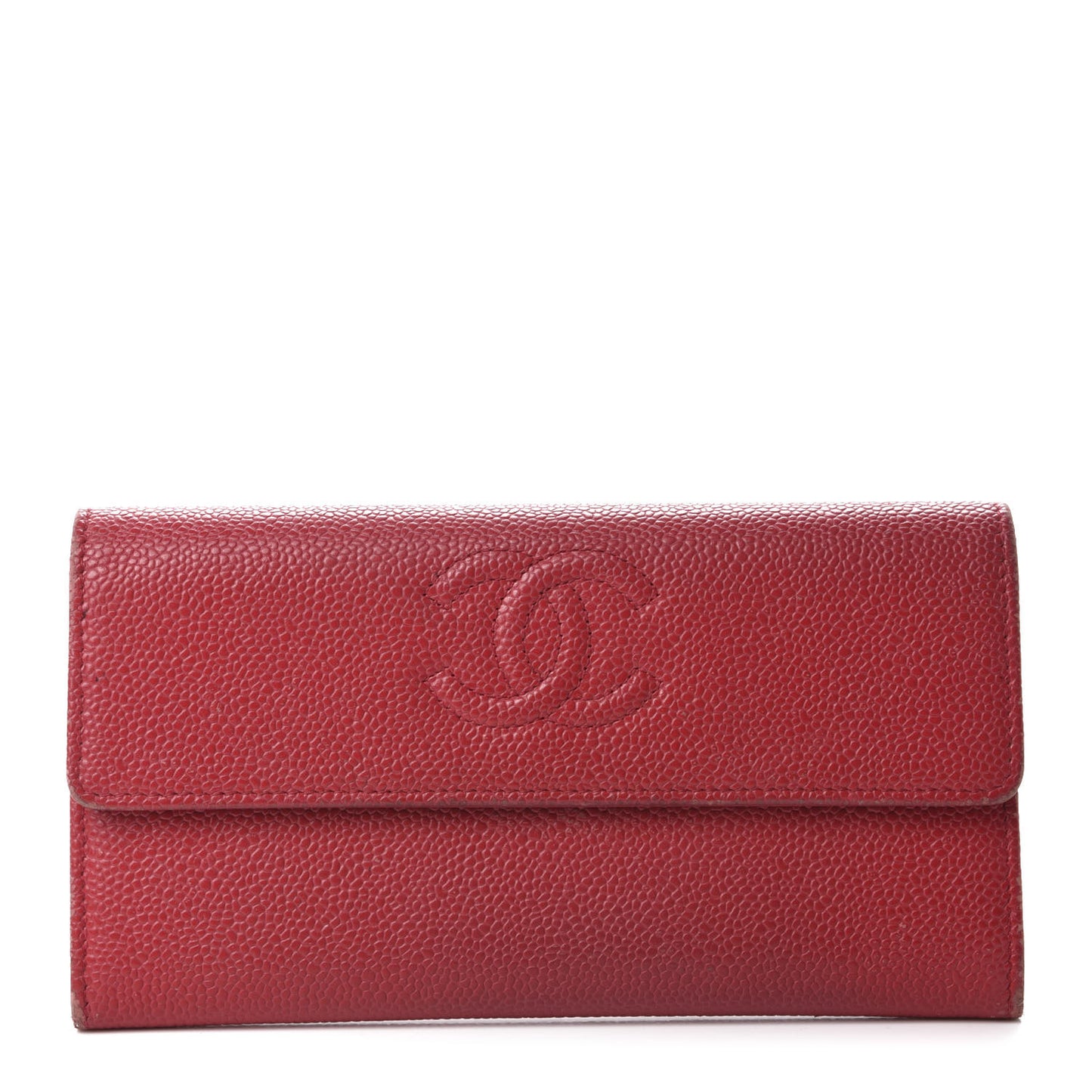 Caviar Timeless CC Large Flap Wallet Red