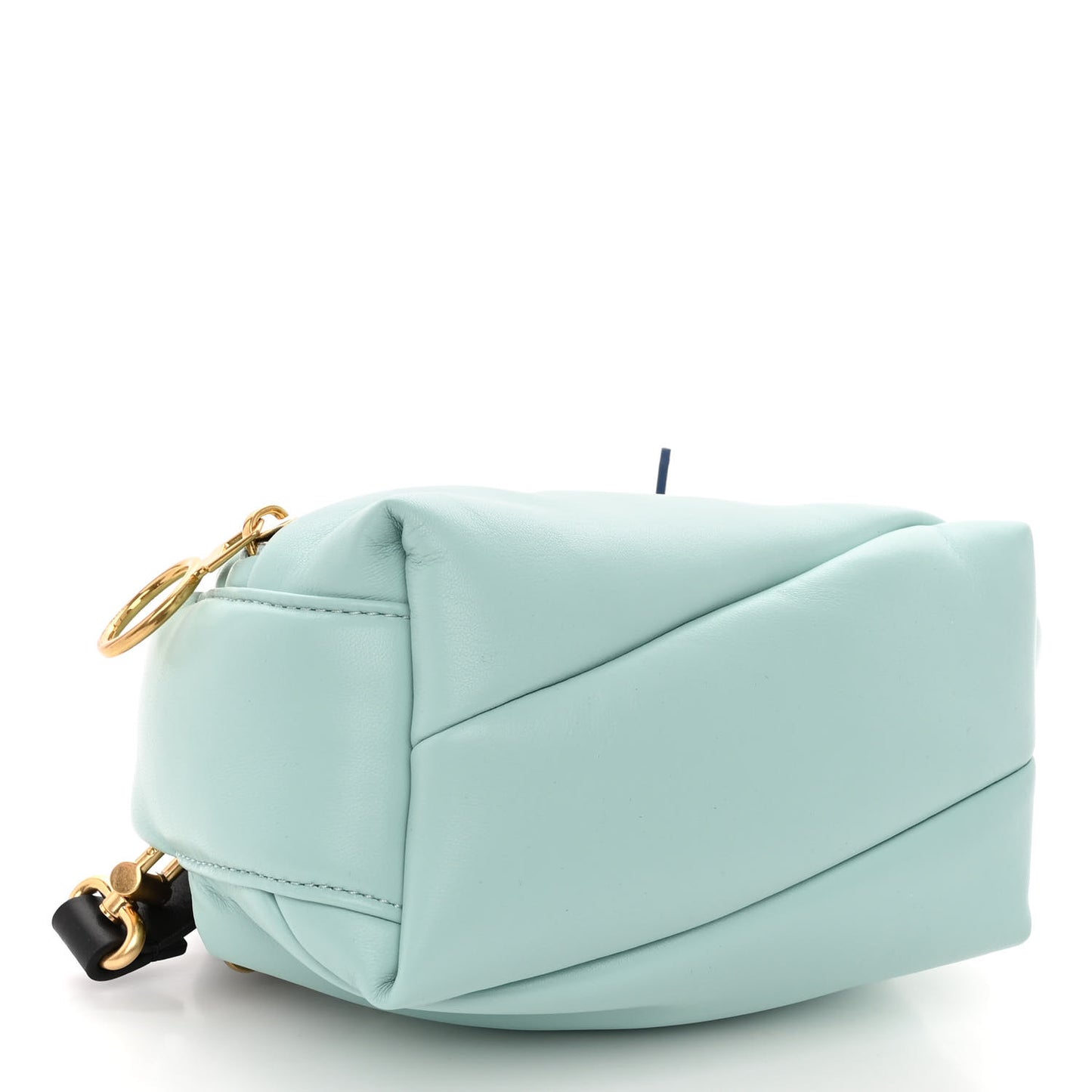 Calfskin Puffy Pump Pouch Crossbody Bag Light Blue