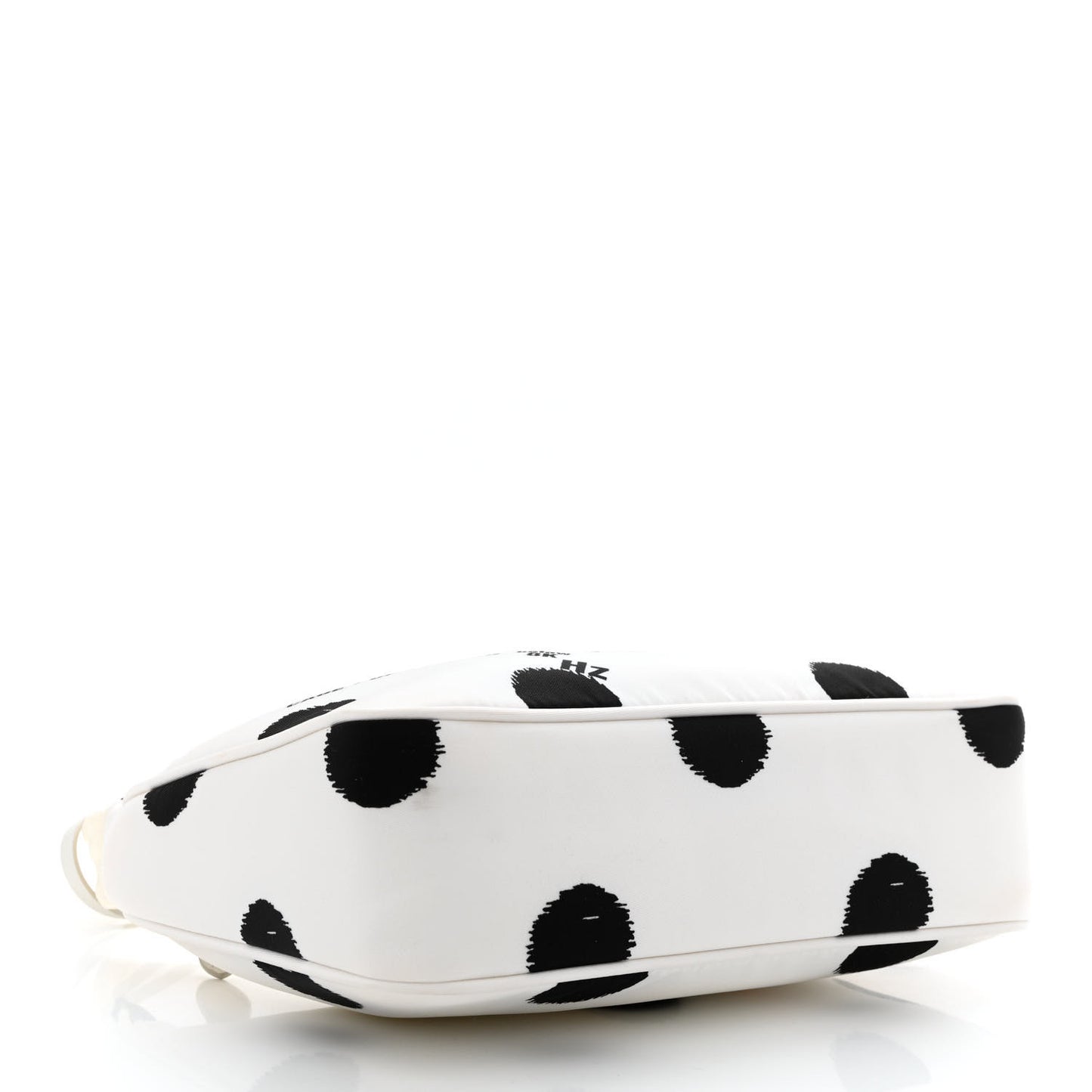 Tessuto Nylon Polka-Dot Mini Re-Edition 2000 Bag White Black