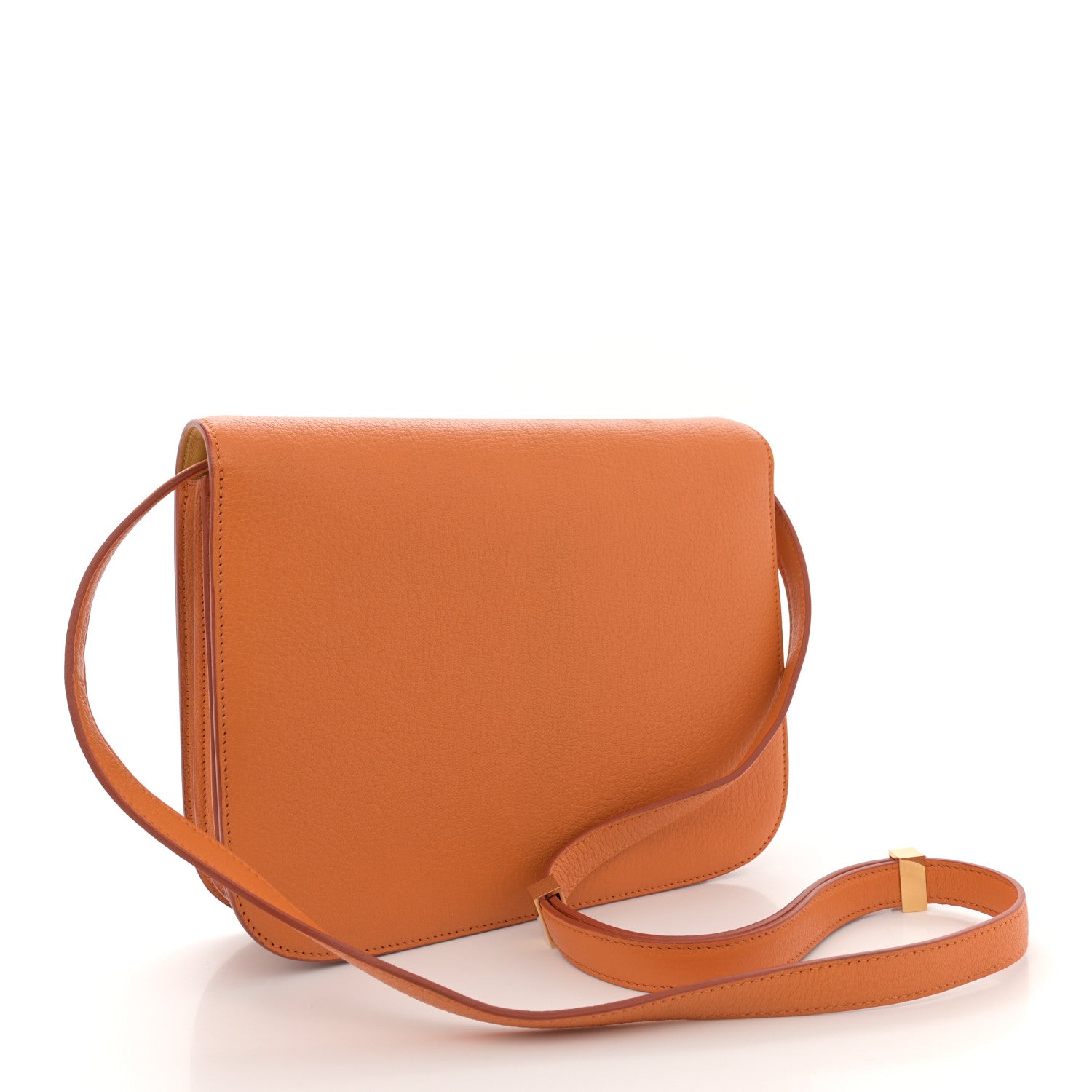 Celine Goatskin Medium Classic Box Flap Bag Orange 3 of 14