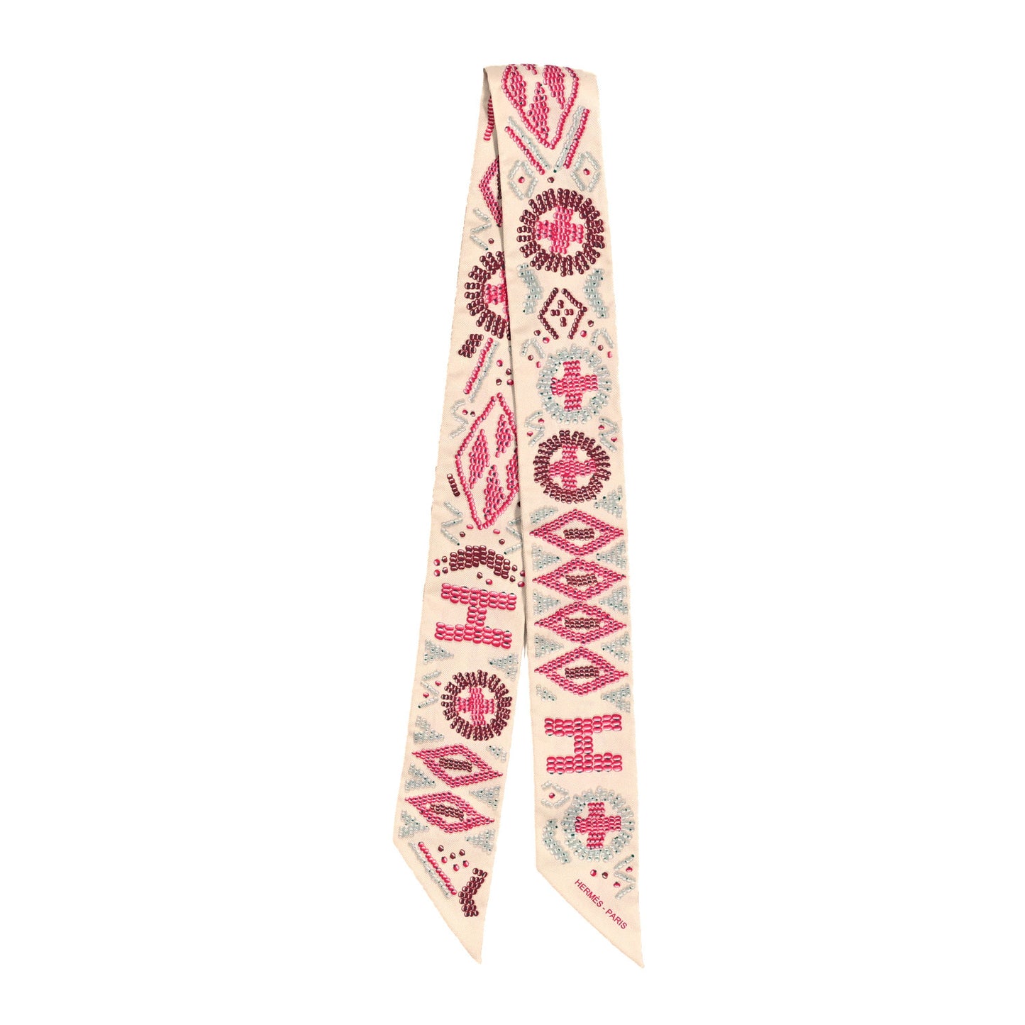 Silk Kelly En Perles Twilly Creme Framboise