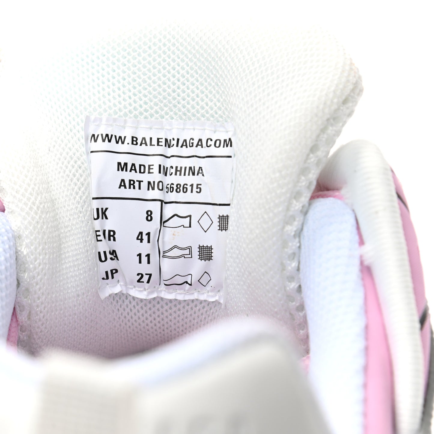 Rubber Mesh Tri-Color Womens Track.2 Open Sneakers 41 Pink Grey White