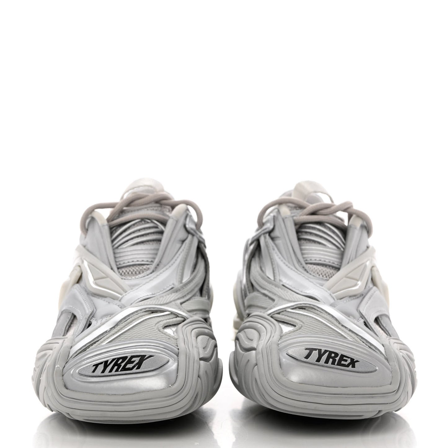 Metallic Rubber Mesh Womens Tyrex Sneakers 36 Monocolor Silver