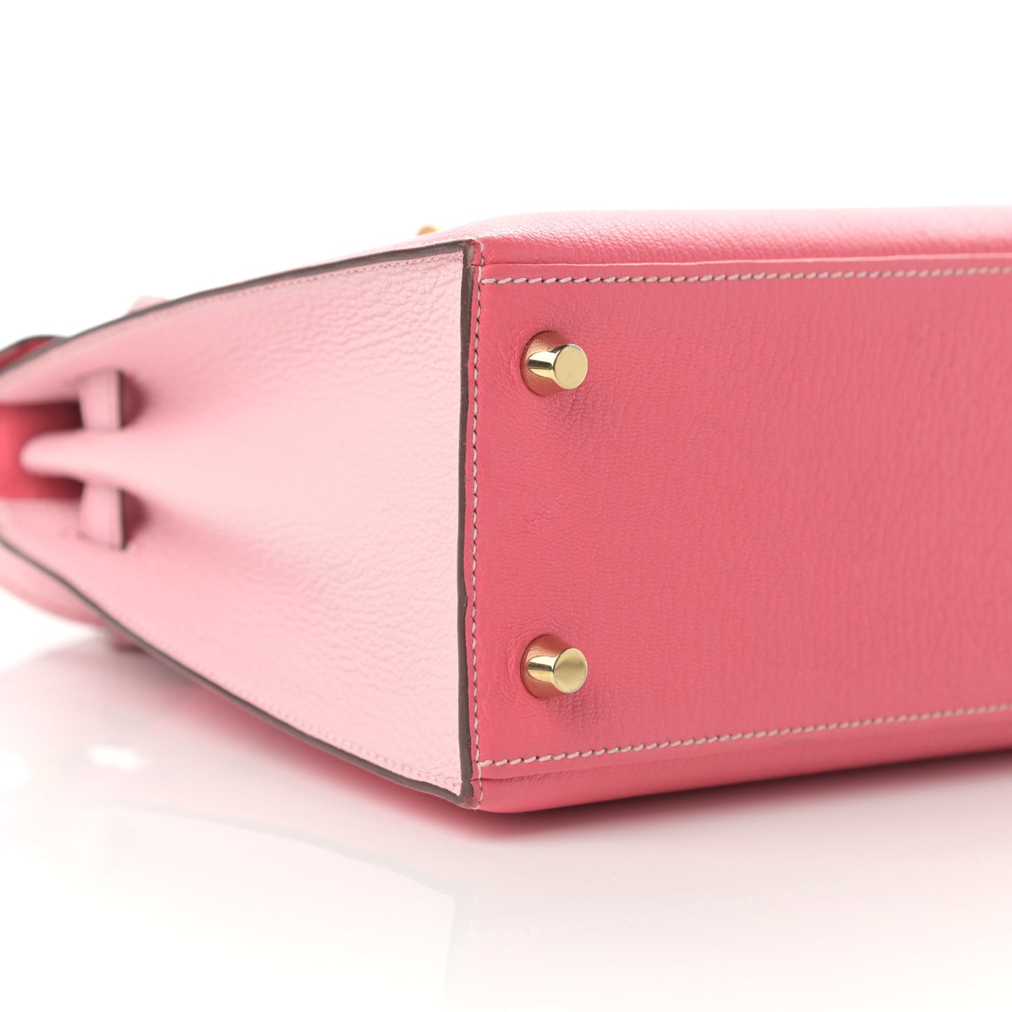 Chevre Bi-Color Horseshoe Kelly Sellier 25 Rose Lipstick Bubblegum