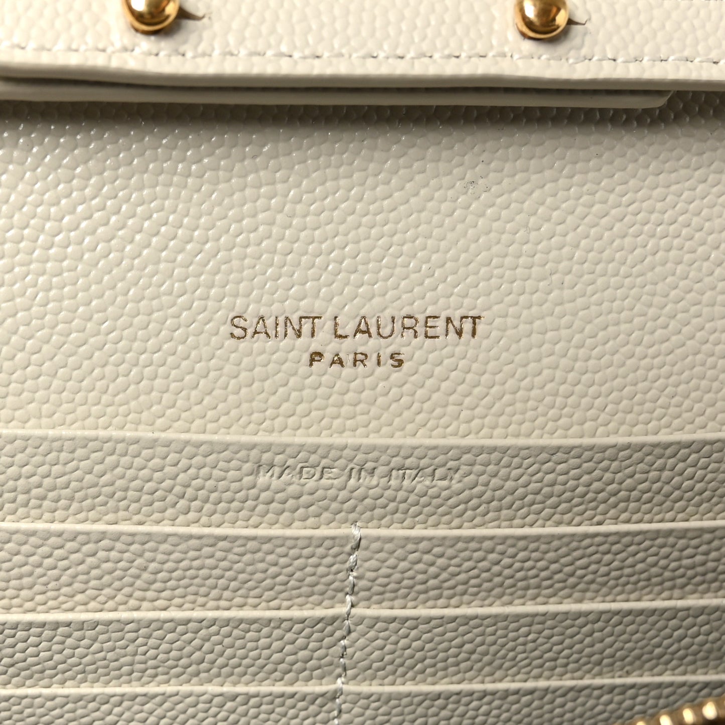 Grain De Poudre Matelasse Chevron Monogram Chain Wallet Crema Soft